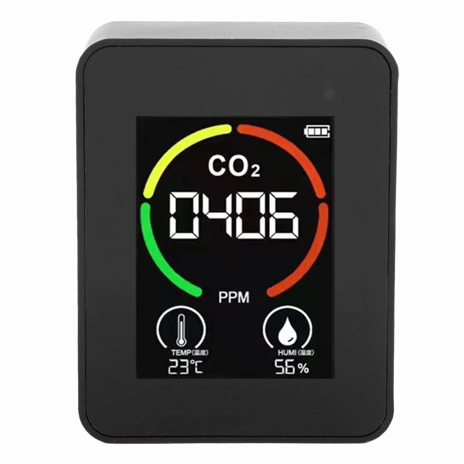 Medidor CO2 Detector TVOC Portátil - Monitor Calidad del Aire Interior con Pantalla LCD, USB, para Hogar, Oficina, Escuela, Salón
