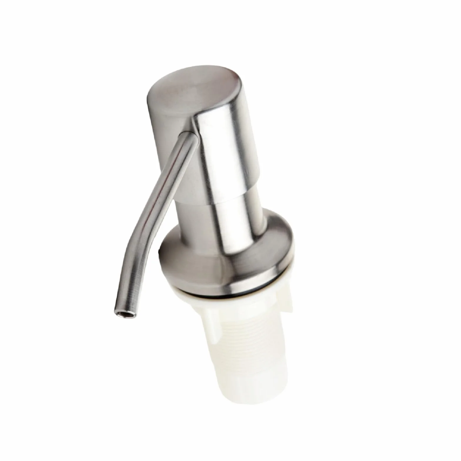 Dispensador de jabón para fregadero, redondo, 300 ml, color plateado