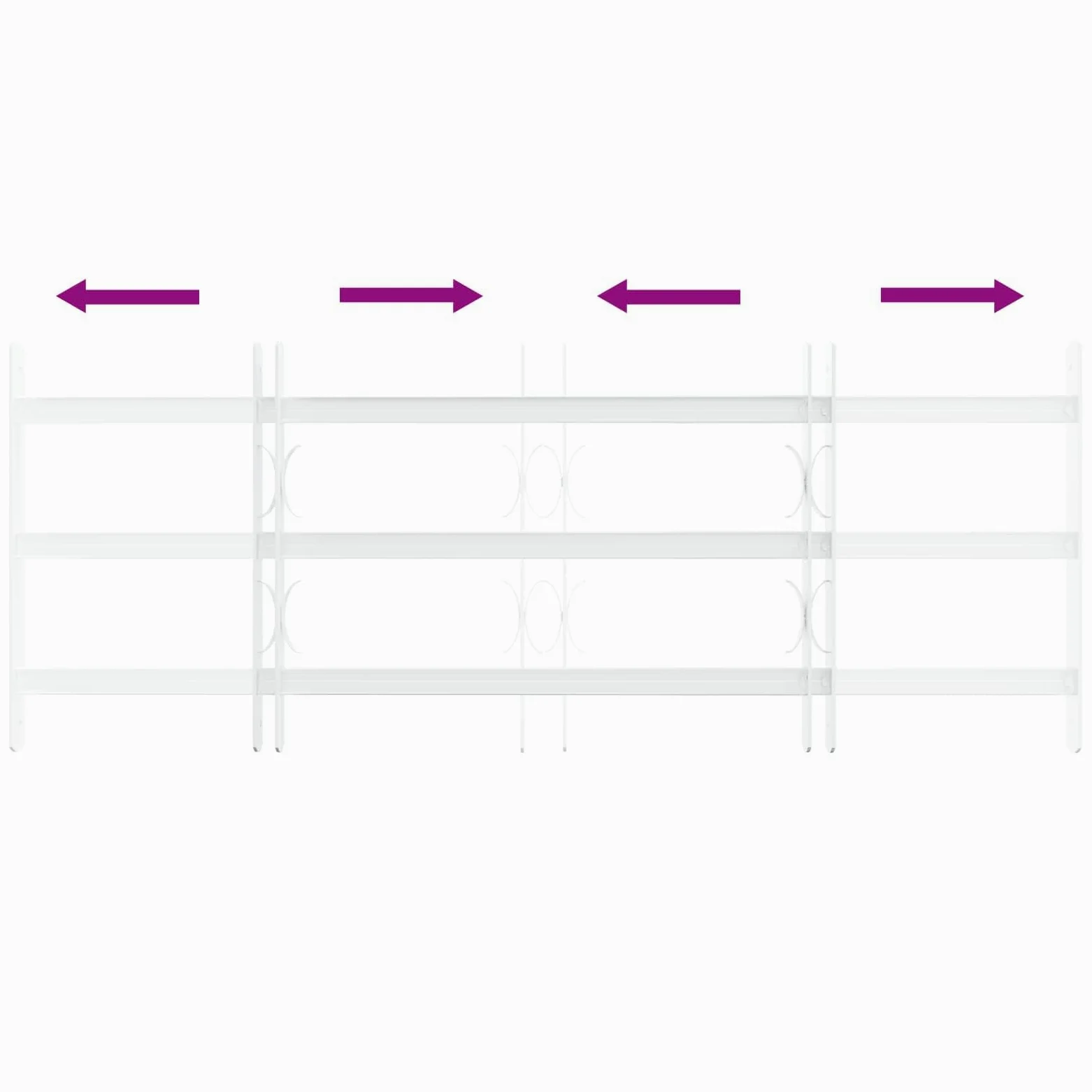 Reja de Seguridad para Ventanas con 3 Barandas 63-114 cm para balcón,planta baja,ventana de bodega,Reja antirrobo 63-114 cm
