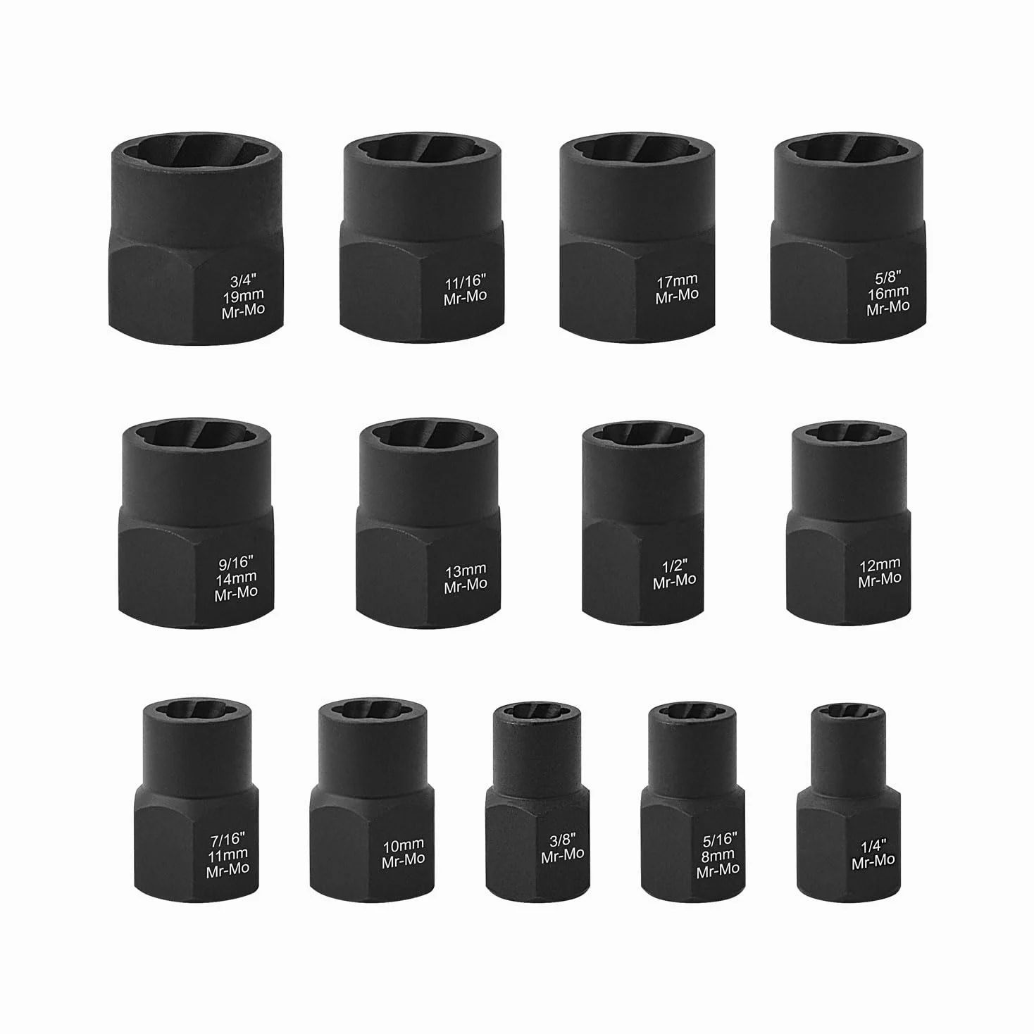 Gunpla Juego de 13 Piezas Extractores de Tornillos Rotos de Impacto, Herramienta de Extracción de Tornillos y Pernos Dañados, Removedor de Tuercas