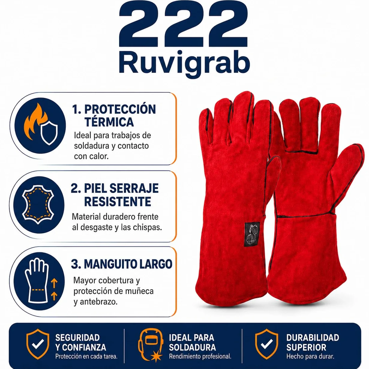Guantes de Soldador Ignífugos para Altas Temperaturas RuviGrab