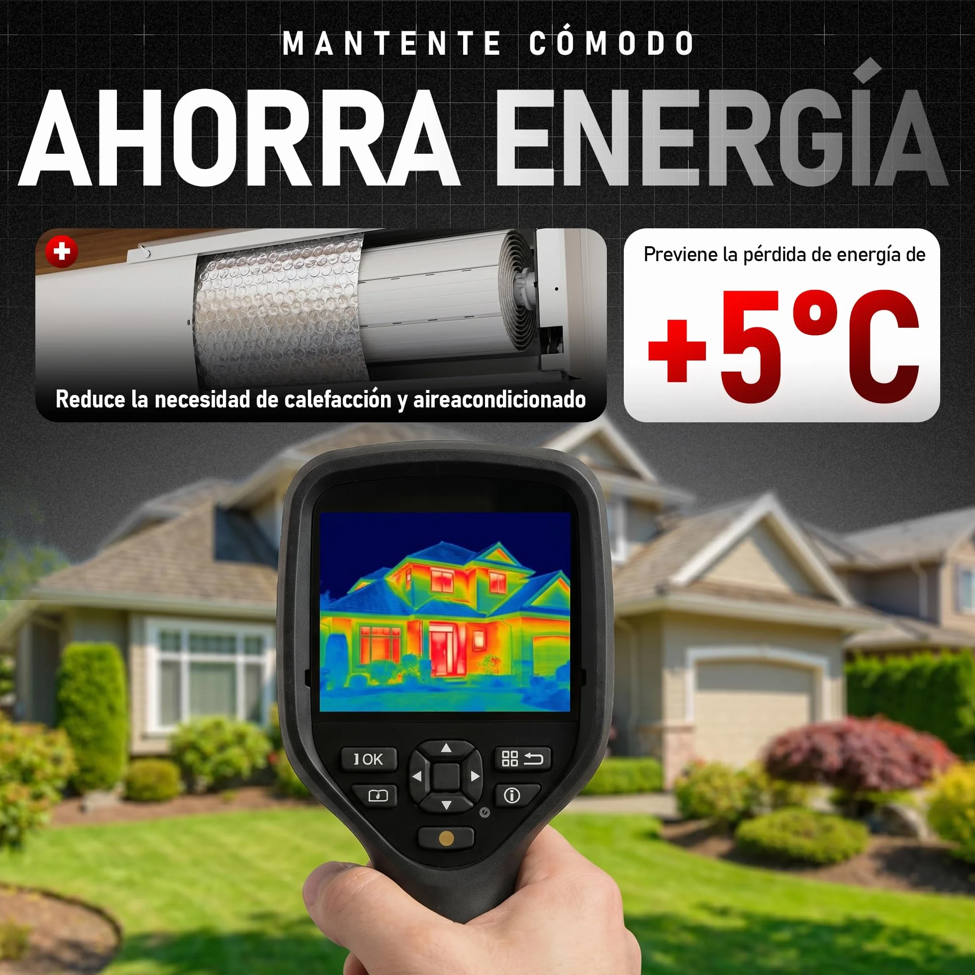 Rollo Aislante Persianas Cajón Autoadhesivo 5m x 25 cm | Aísla Frío, Calor y corrientes de Aire | Ahorro Energético & Mayor Confort (Pack 2)