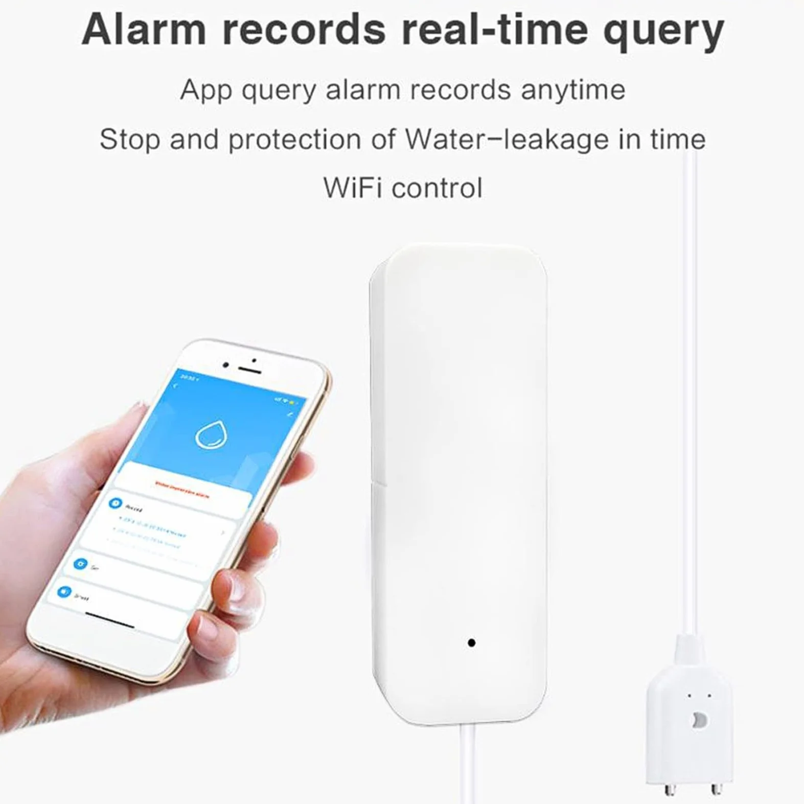 Sonew Alarma Inteligentede Fuga de Agua WiFi, Detector de Desbordamiento de Agua y de Inundaciones en el Hogar, Mensaje de Alarma en Tiempo, Real Push a Través de la Aplicación, de Seguridad