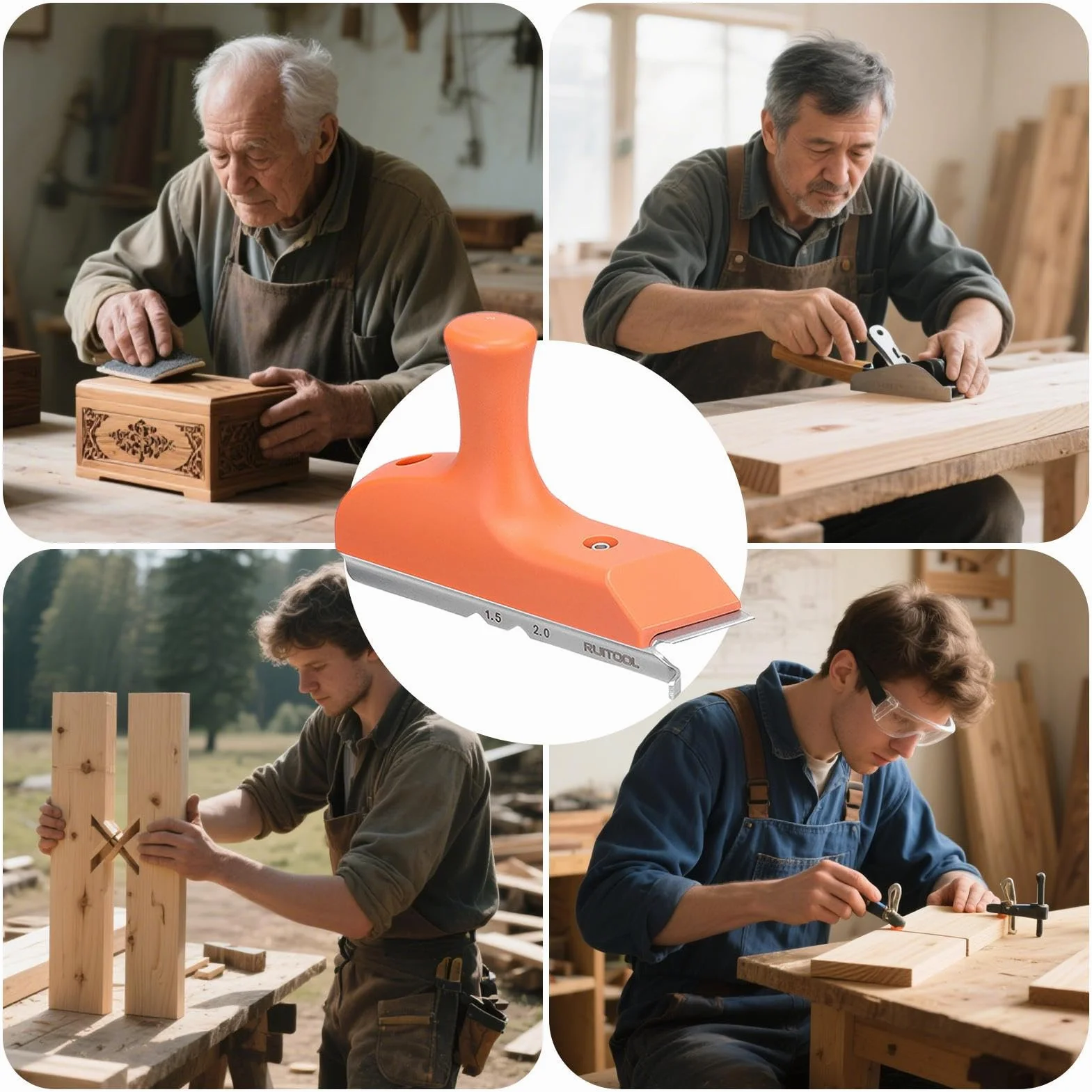 Herramientas para Cantos, Recortadora Manual de Precisión para Madera, Herramienta Ergonómica para Suelos, Armarios, Muebles y Trabajos de Carpintería