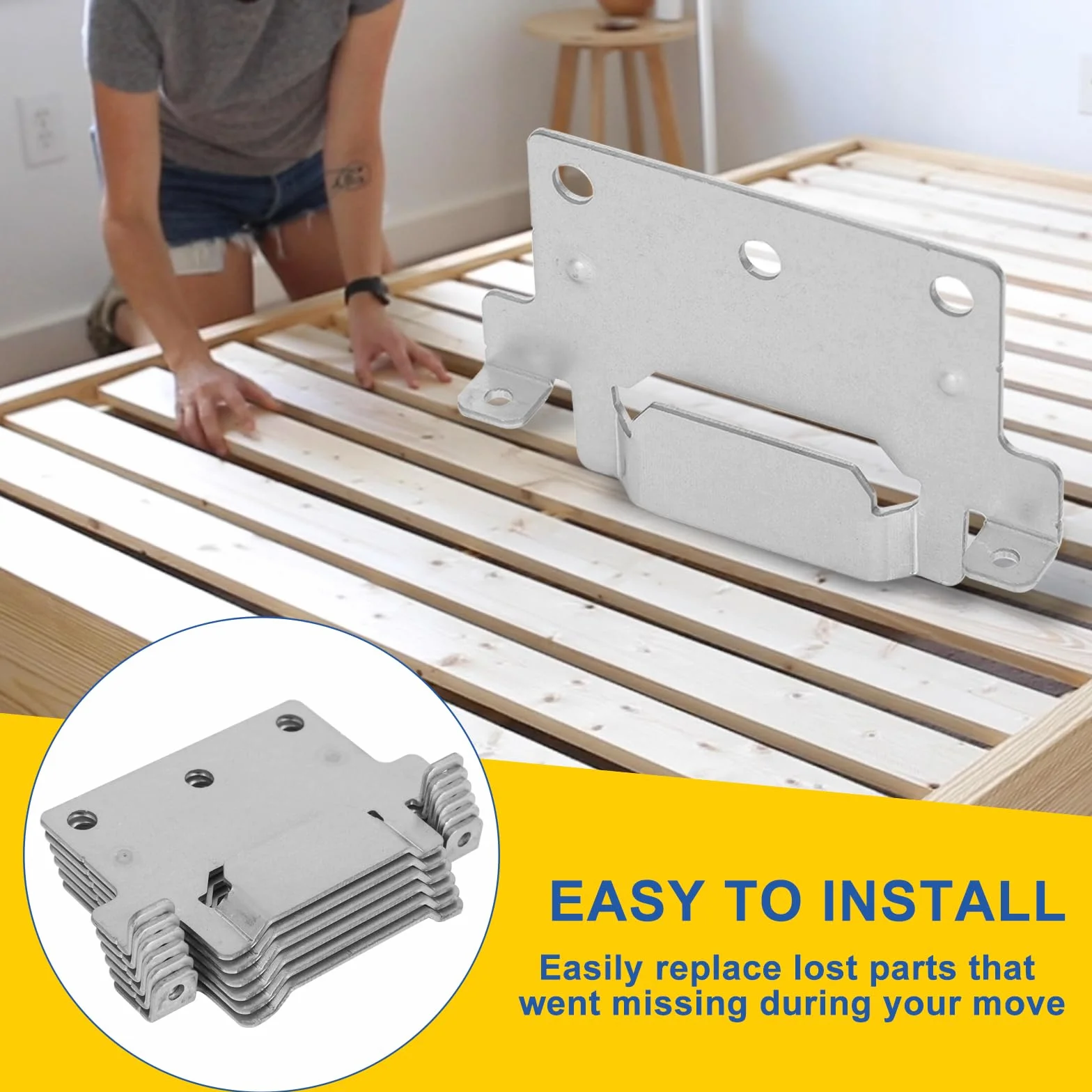 6 Soportes Placa de Montaje para Estructura de Cama,IKEA 116791 SKORVA, Ideal para conversiones de Camping y autocaravanas - Repuesto (sin Tornillos) (Número de artículo 116791)