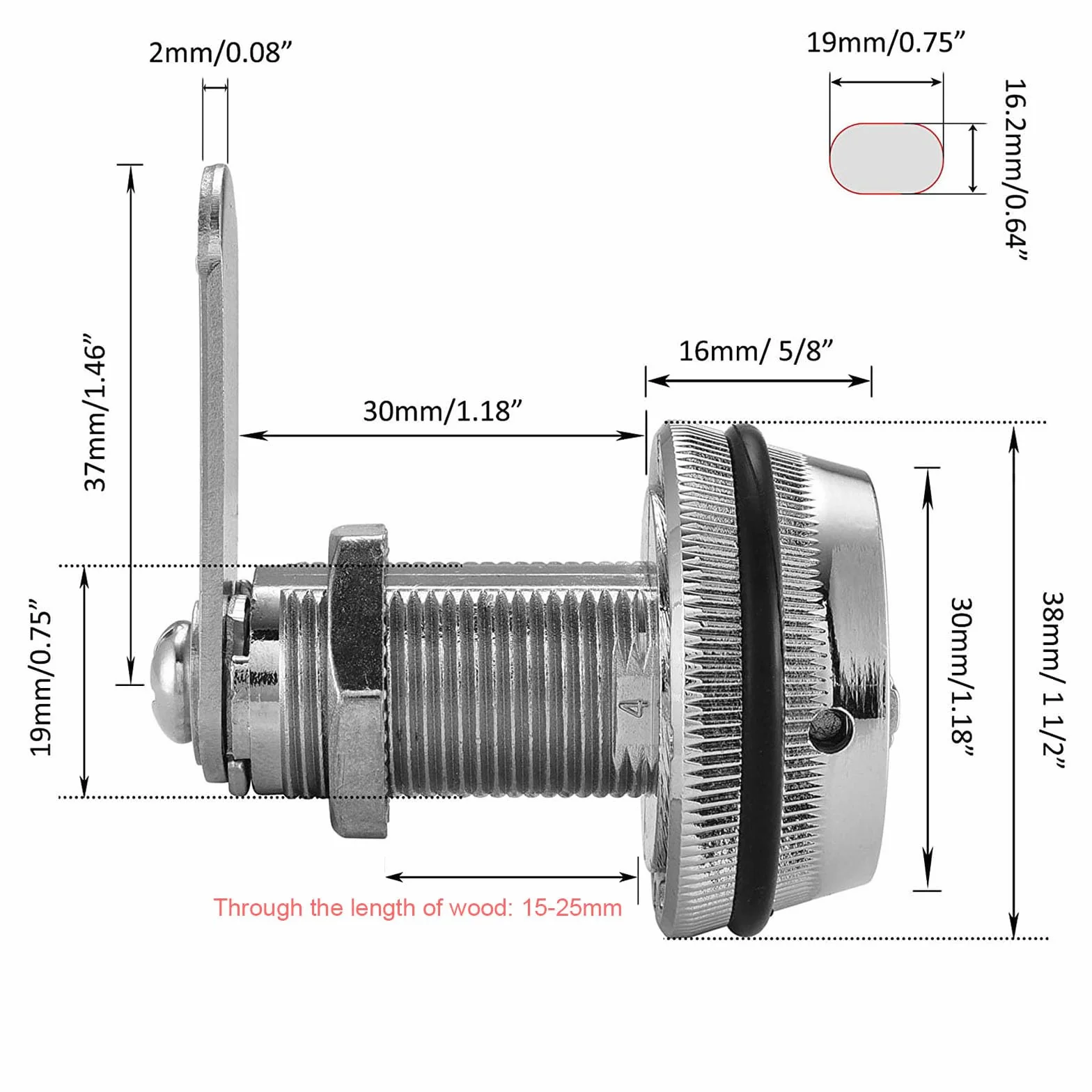 Cerradura de Combinación de Cajón, Codificada Contraseña, Cam Lock, para Buzón de Gabinete, 2 Piezas