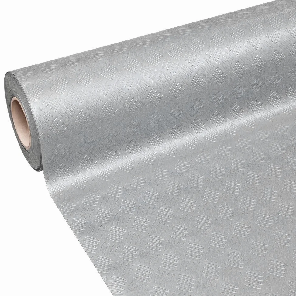 Alfombra de goma antideslizante para cubrir el suelo, con dientes de chapa metálica, antideslizante, color gris, 140 x 80 cm