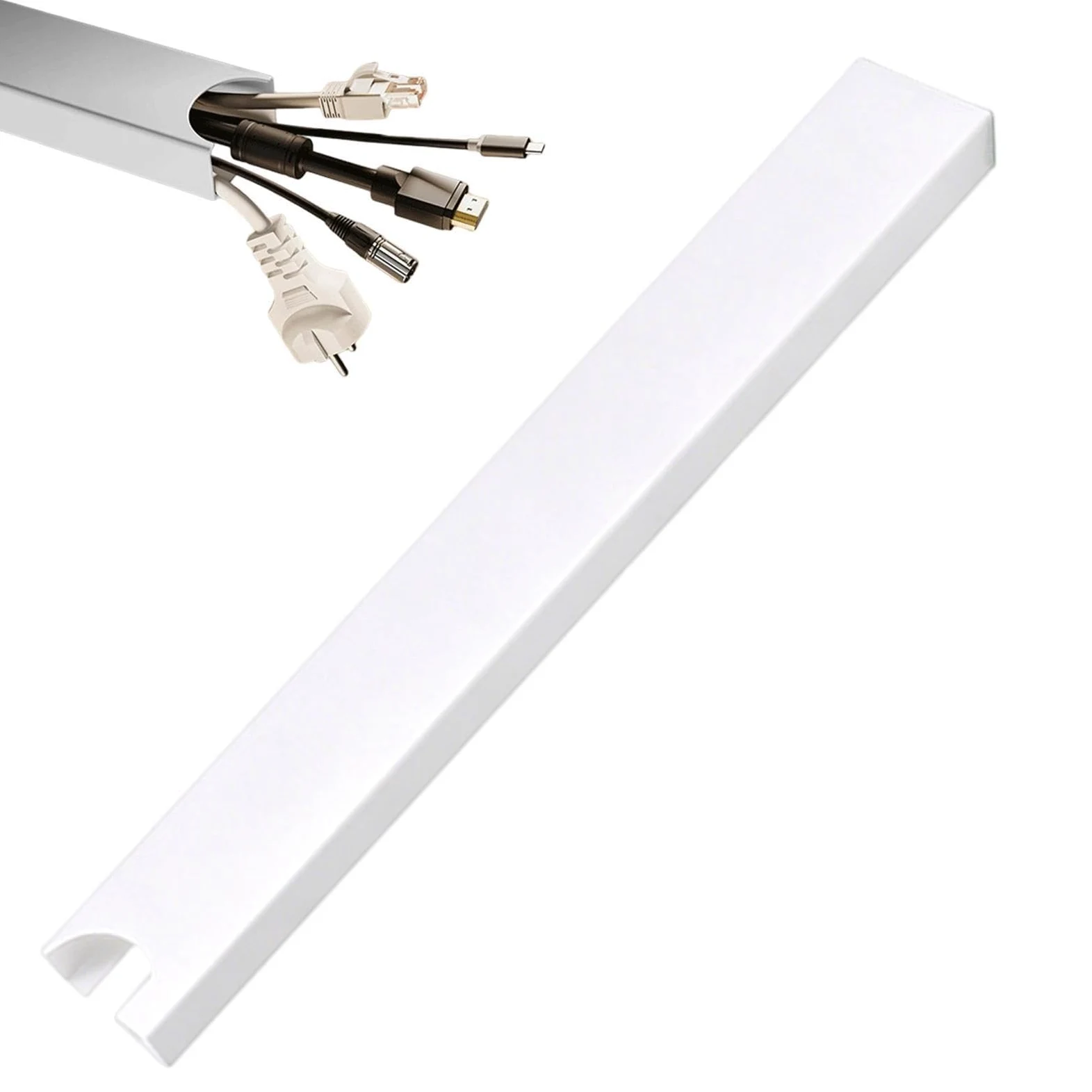 Canaleta Para Cables,Magnético Vertical Sin Taladro 37,8 Cm Bajo Escritorio,Organizador de Cables para Escritorio | Para Dormitorio Sala De Estudio Hogar Apartamento Residencia Universitaria Oficina