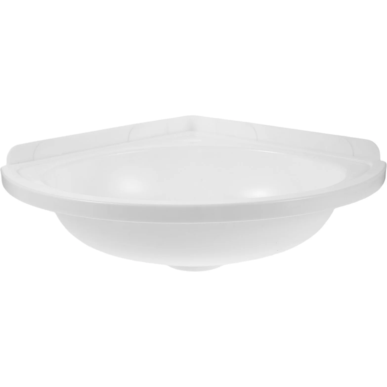 DOITOOL Lavabo de esquina pequeño para baño: Lavabo de pared de plástico triangular sobre encimera con orificio para grifo.