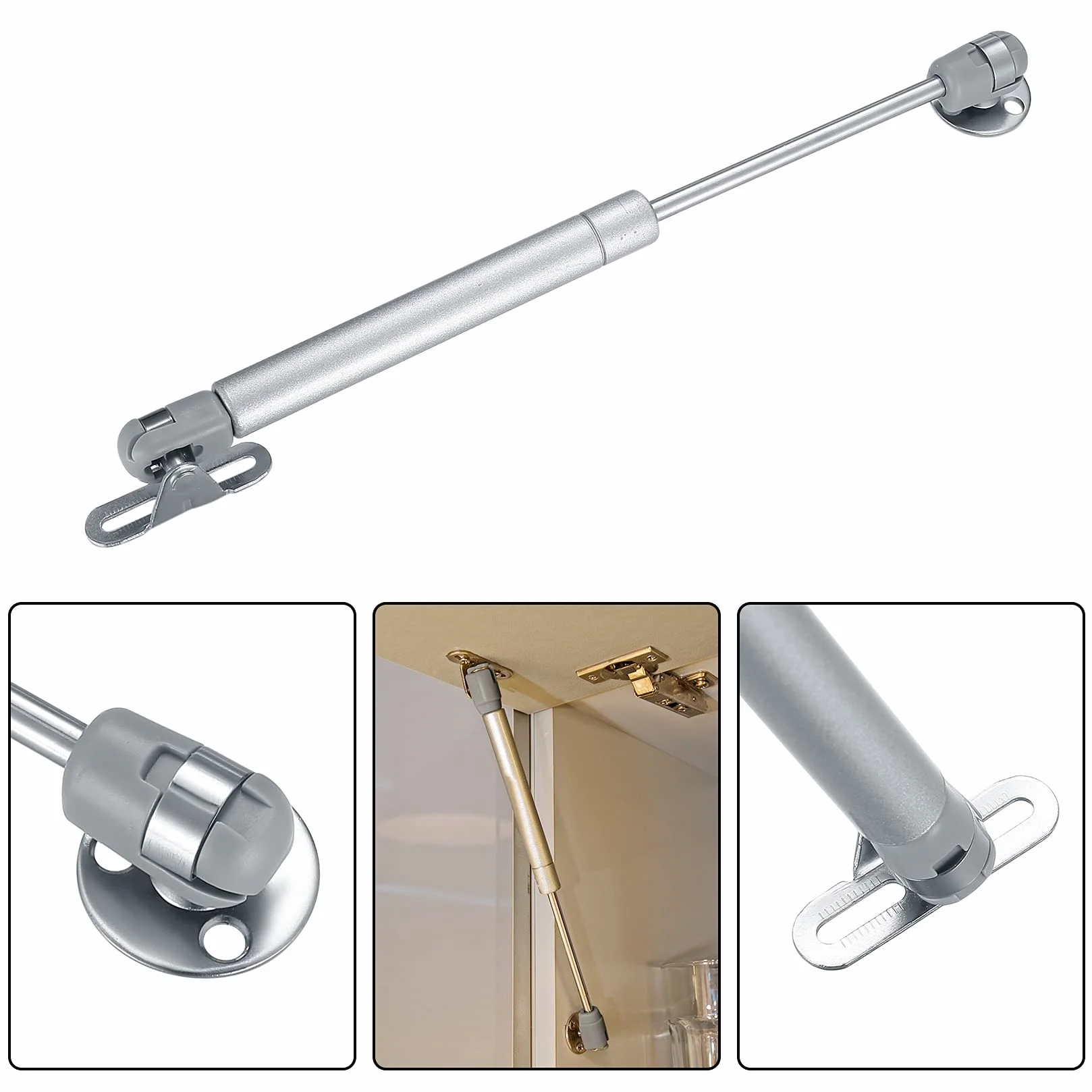 Pistones a Gas, 100N 10KG Resorte de Gas para Puertas Armario Muebles de Cocina Elevación Neumática Lid Stay Elevables Bisagra，Hidráulico Amortiguador de Gas