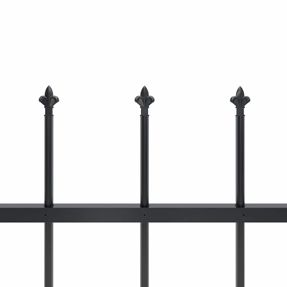 vidaXL Valla de Jardín con Puntas de Lanza Acero Cercado de Metal Paneles Valla Barrera Perimetral Segura Ocultación Decorativa Estable Negro 1.7x1m