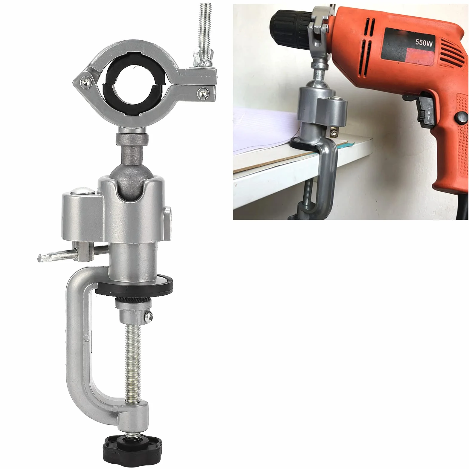 Soporte Vertical Ajustable para Taladro Eléctrico Universal Multifuncional con Fijación Segura para Herramientas de Bricolaje y Carpintería