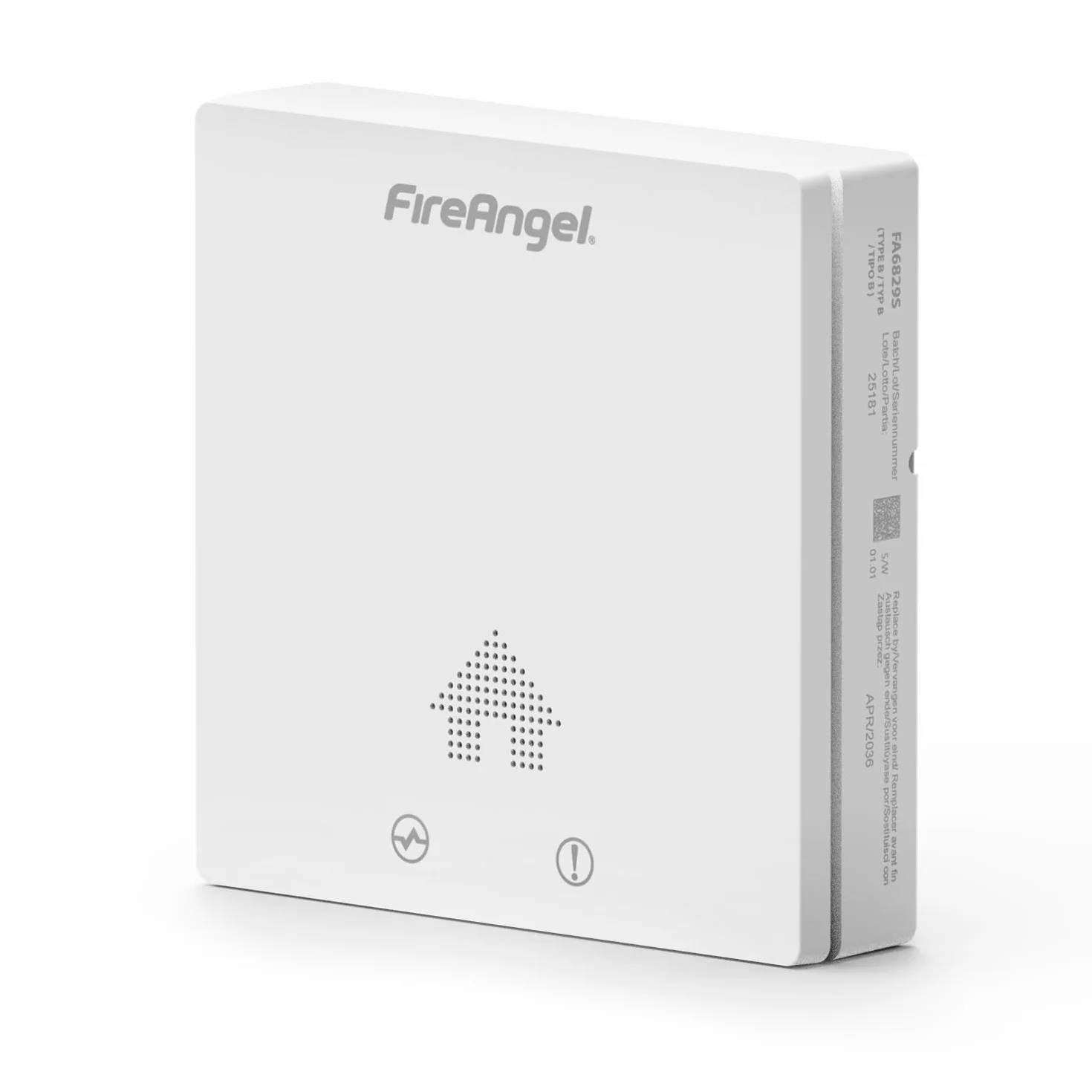 FireAngel FA6829S Detector de Monóxido de Carbono Ultra Delgado, Alarma de CO de 10 Años, Portátil, Alarmas de Monóxido de Carbono para Casa, Caravana, Furgoneta Camper - Blanco