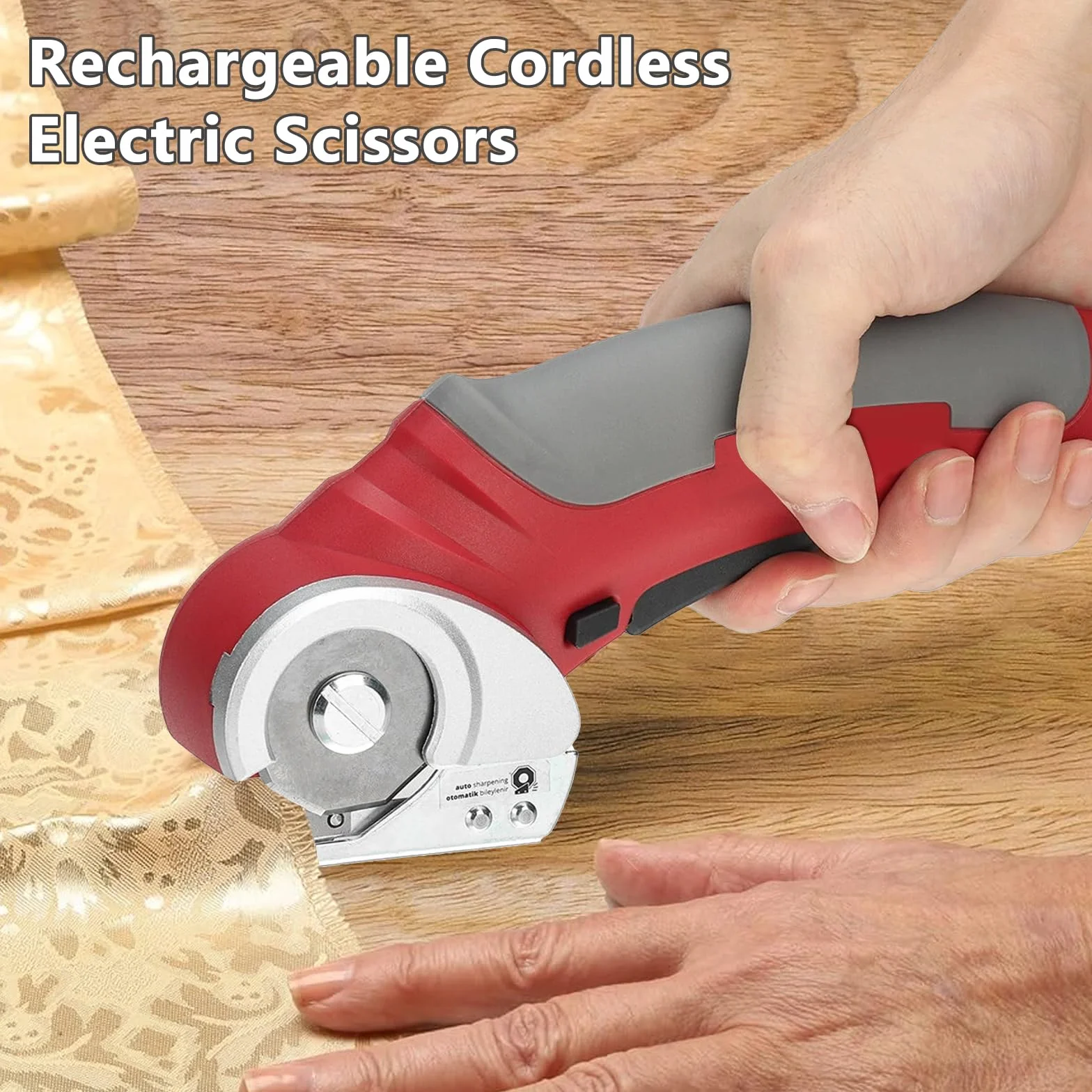 Cortador de cartón eléctrico, 4,2 V, tijeras eléctricas inalámbricas con interruptor de seguridad, 300 rpm, cortador universal, recargable para tela, alfombra, cuero, fieltro, plástico, cartón