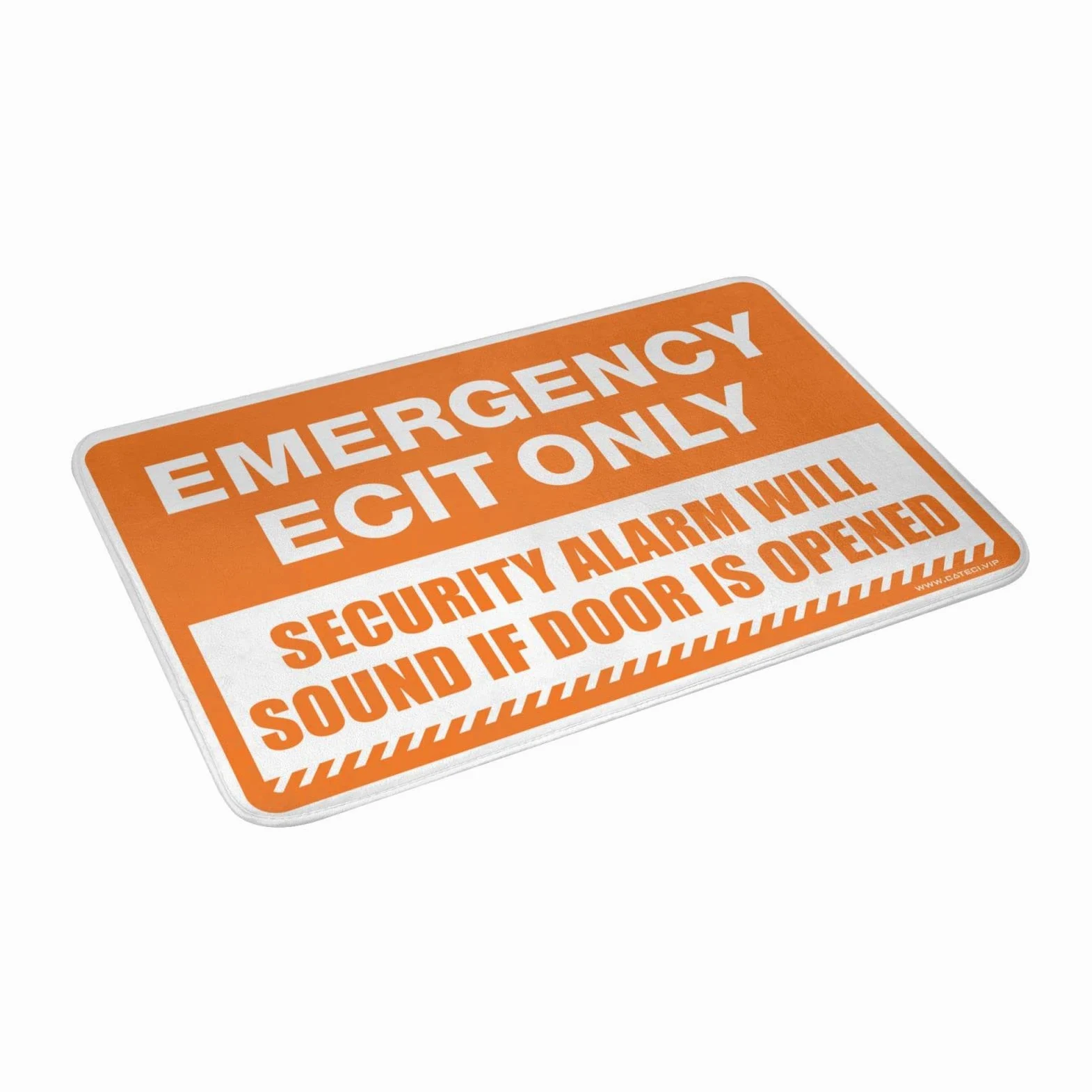 Alfombra pequeña para exteriores de emergencia, solo señal de salida de emergencia, alarma de seguridad sonará si se abre la puerta, alfombras para otoño y exteriores (tamaño: 65 x 90 cm)
