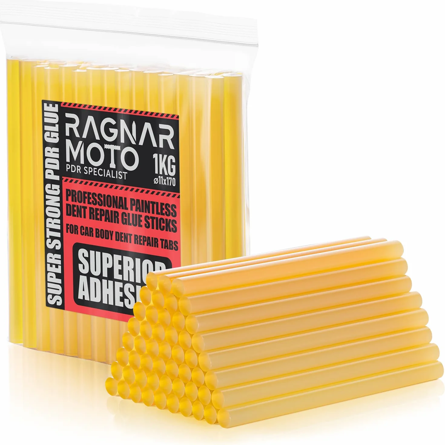 Pegamento Termofusible 1 kg, Barra de Pegamento Fuerte Amarillo, Muy Fuerte, Ø 11 x 200 mm, Barras de Pegamento Termofusible Recambiables para Pistola de Pegamento