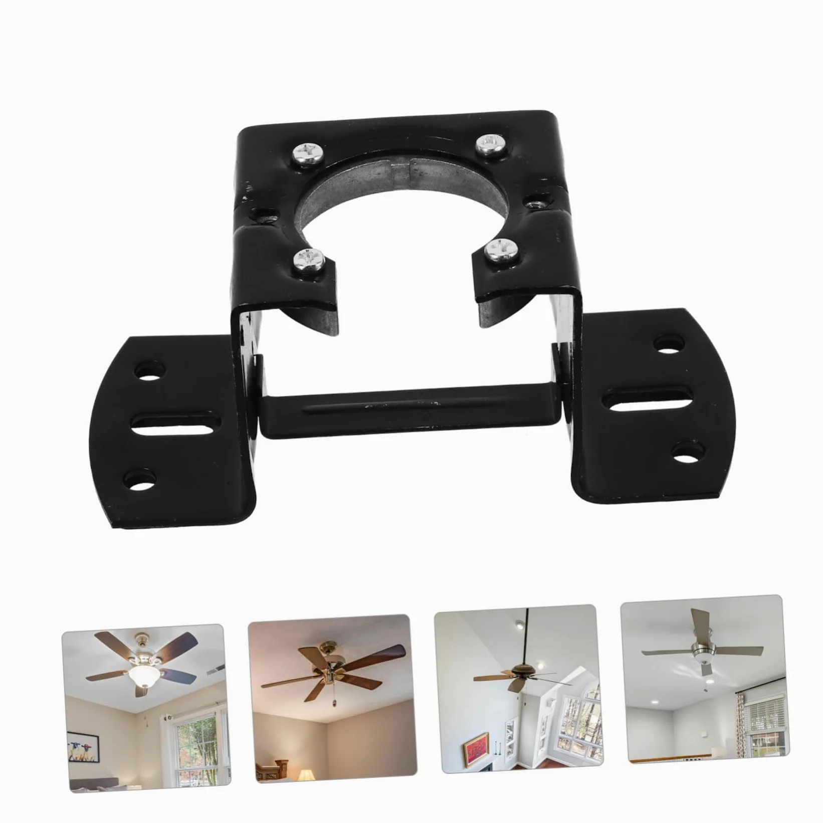 Yardenfun Kit de Montaje para Ventilador de Techo Soporte de Instalación para Techos Inclinados Adaptador Compatible Varios Hierro Resistente Fácil de Instalar para Hogar Color Negro
