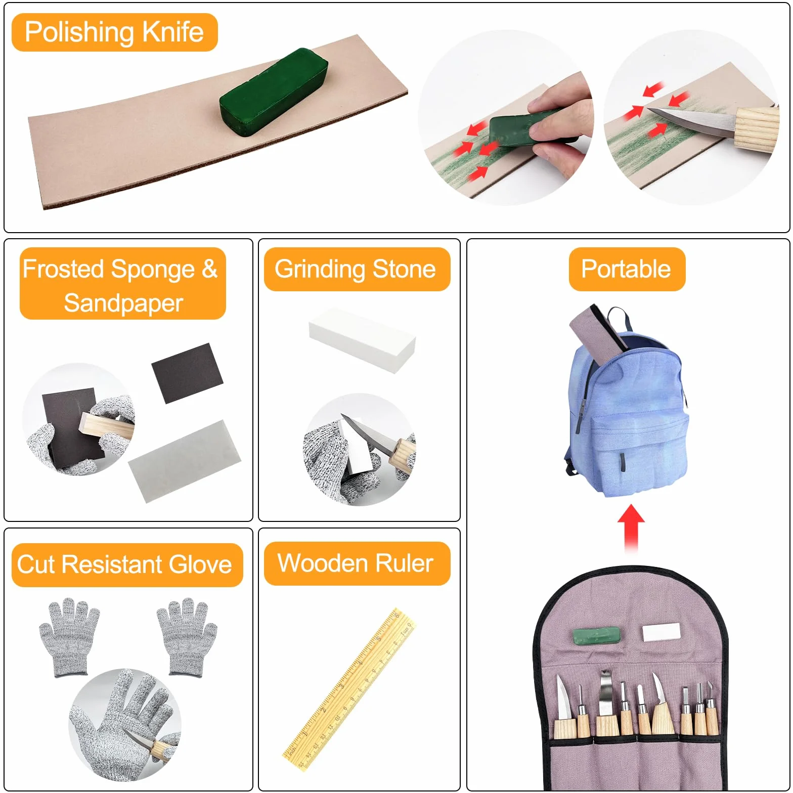 Traxenta Kit Cuchillos para Tallar Madera, 25 PCS Herramientas para Tallar Madera, Juego de Gubias para Tallar Madera, Wood Carving Tools para Principiante, Adultos, Niños, 11 Cuchillo de Talla