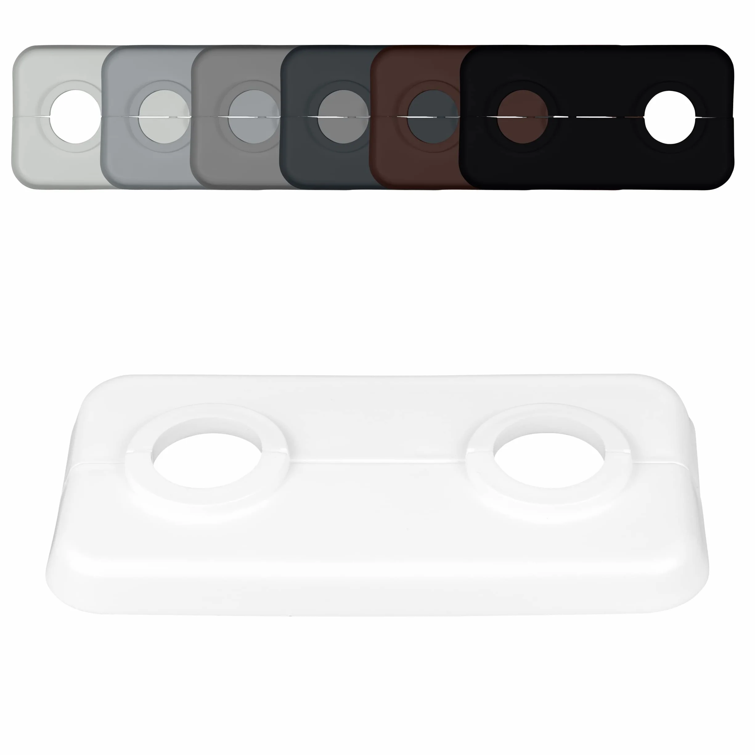 10 Piezas de rosetas dobles para tuberias de calefaccion, tamaños de 12mm a 21,3mm embellecedor, cubre tubos radiador, tapa, polipropileno blanco (15mm)