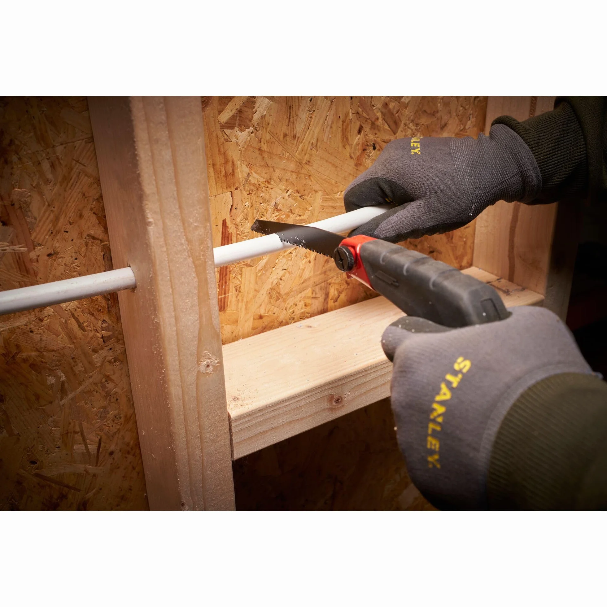 STANLEY FATMAX Sierra multifunción 120mm 45° 90° Cuchillas almacenables Mango revólver bimaterial 0-20-108
