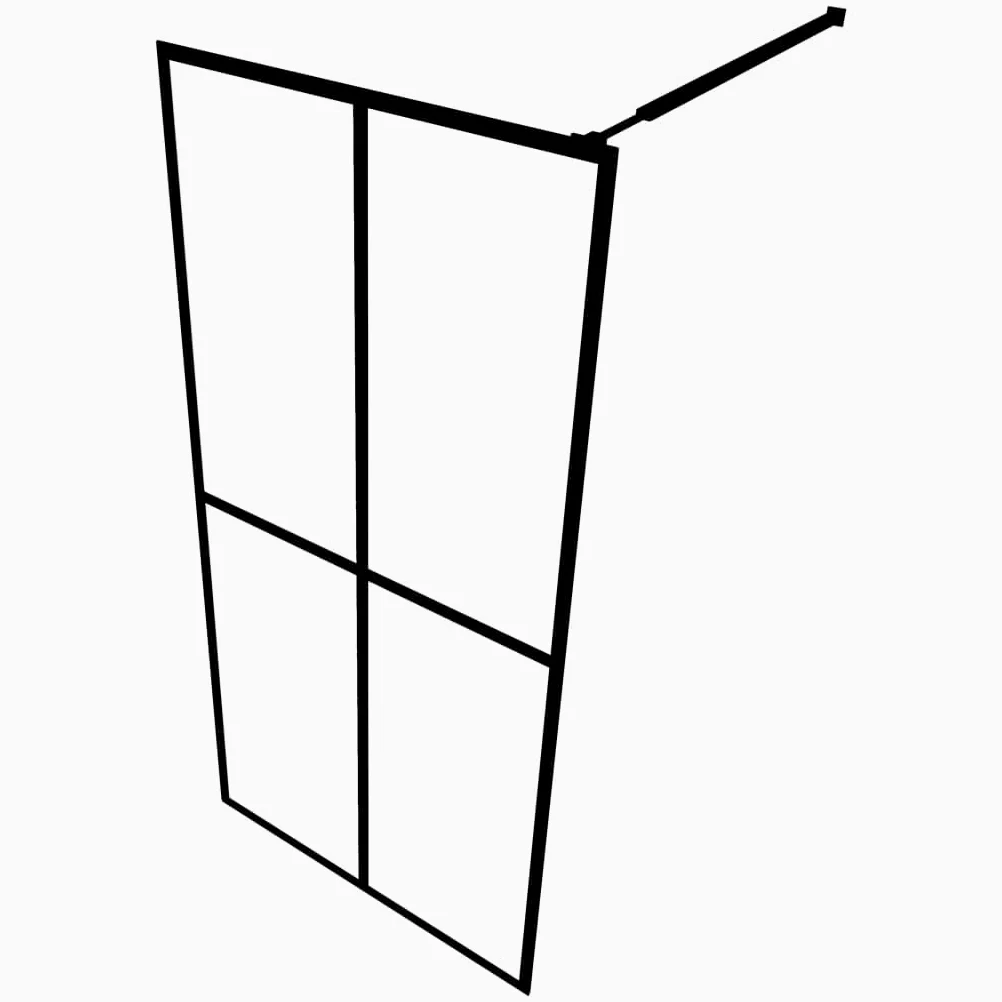Mampara Ducha Vidrio Templado 100x195 cm | 5 mm Grosor, Estructura Aluminio, Perfil Ajustable, Barra Soporte, Fácil Limpieza