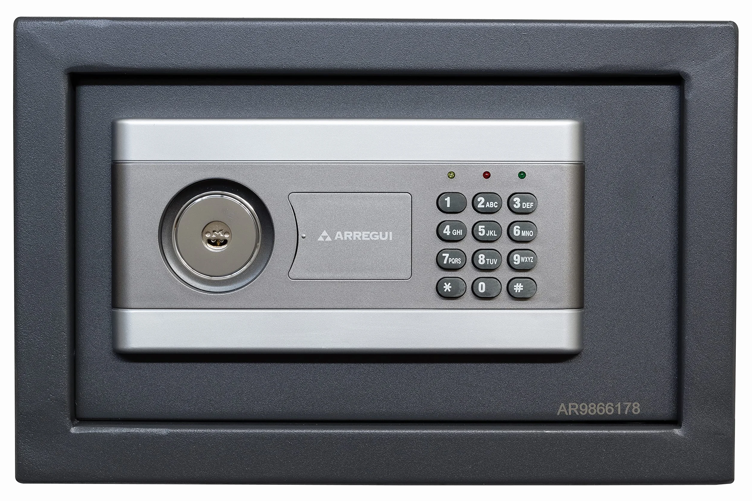 ARREGUI Stylo 19010-S1 Caja Fuerte de Acero Con Apertura de Doble Seguridad, Cerradura Electrónica más Llave, con Códigos Programables, Caja de Seguridad para Hogar y Negocios, 20 x 31 x 20 cm, 8 L