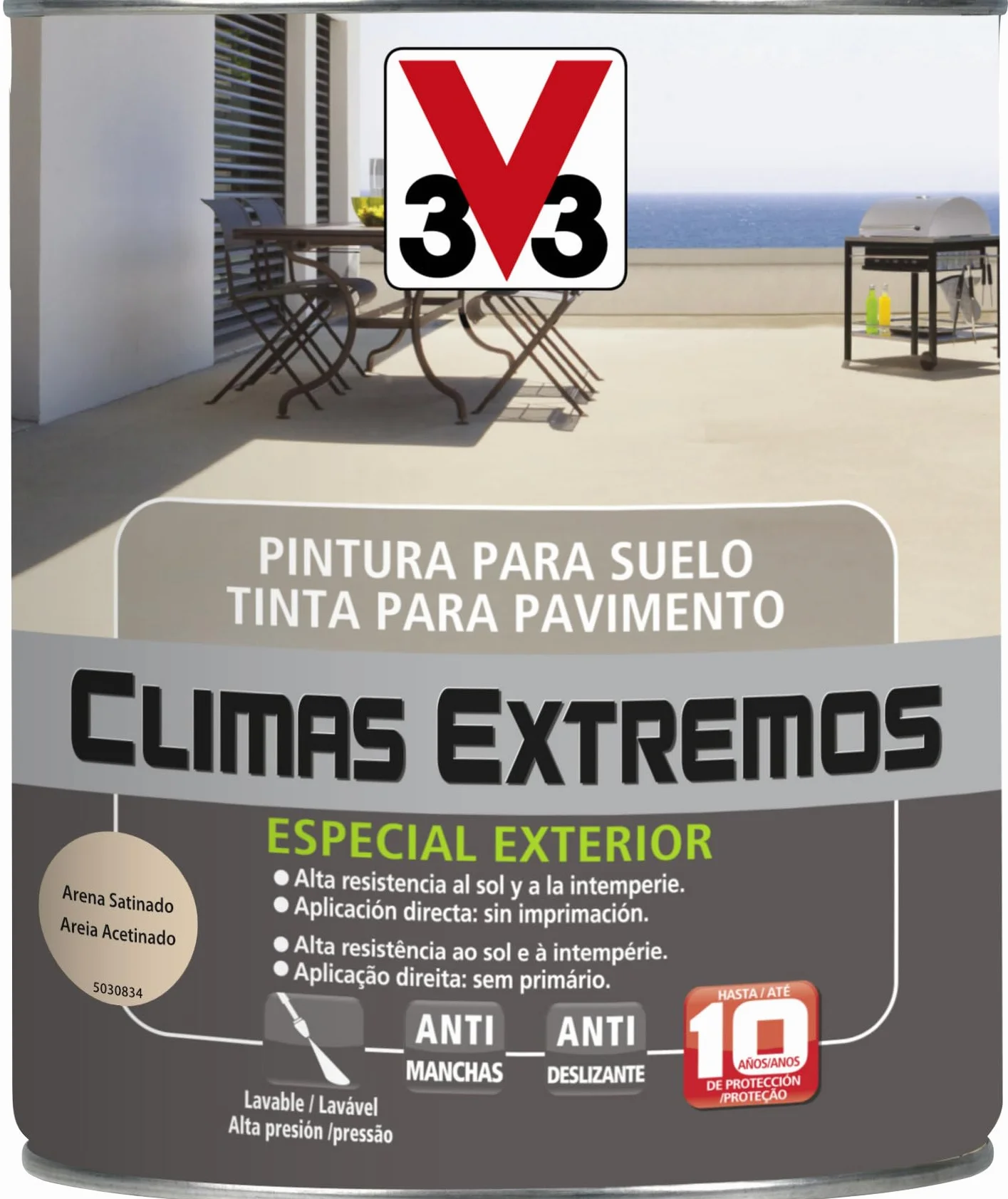 V33 PINTURA SUELOS CLIMAS EXTREMOS SATINADO ARENA 0,5L