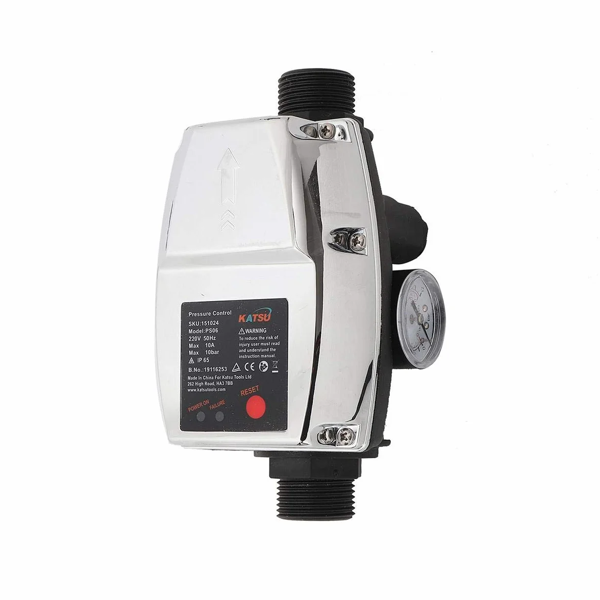 KATSU Interruptor de Control de Presión de Bomba de Agua Automática, Controlador de Presión Electrónico Ajustable, para Bomba Sumergible, Bomba de Refuerzo de Agua, Bomba de Jardín