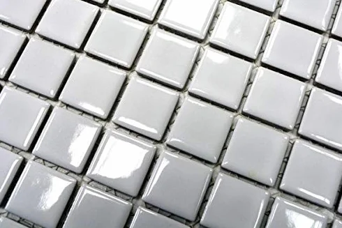 Mosaico de cerámica azulejos blanco brillante cocina pared ducha piscina MOS18-0102