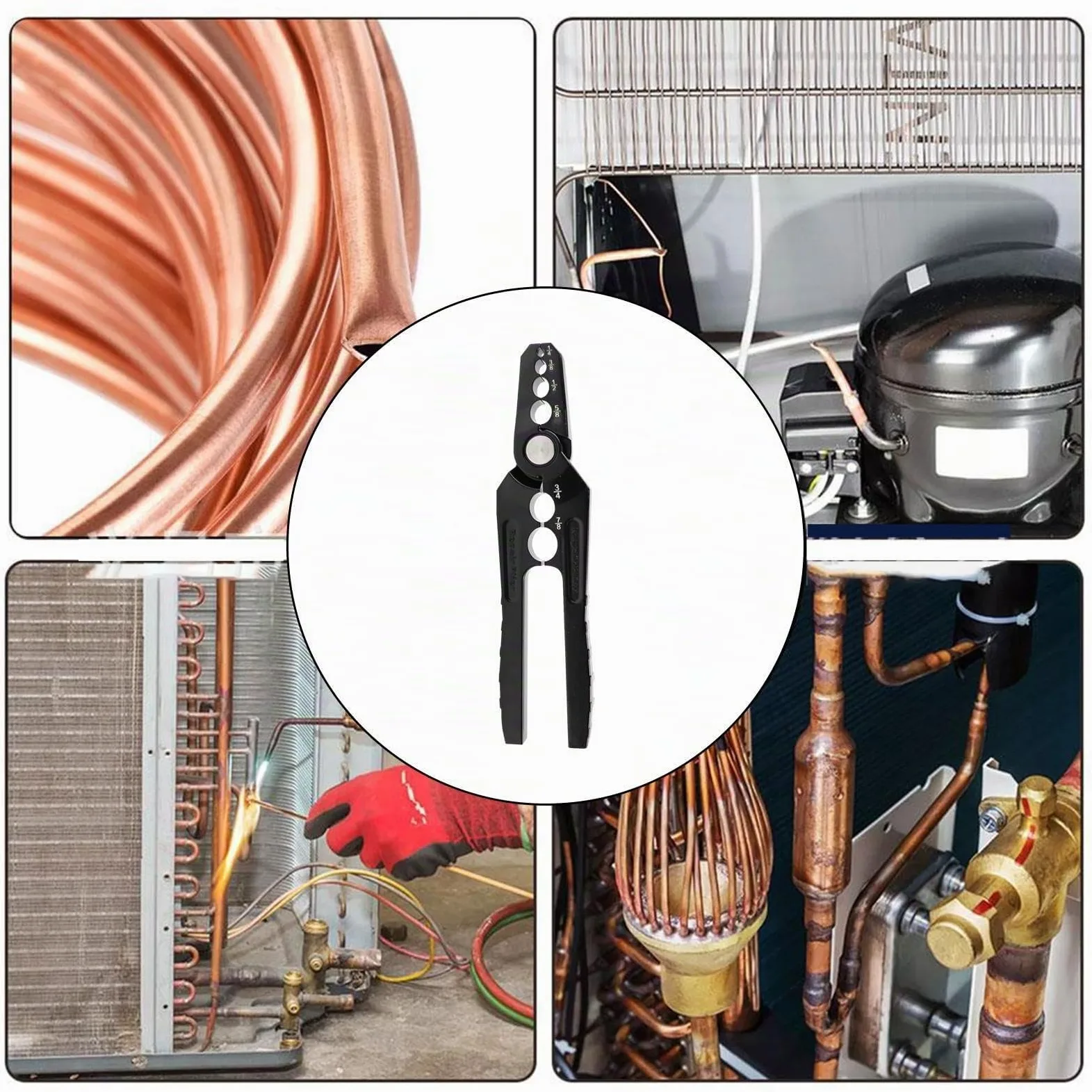 Alicates para redondear tubos de cobre y reparación de tuberías de refrigerante | Herramientas manuales Reparador de tubos planos, alicat