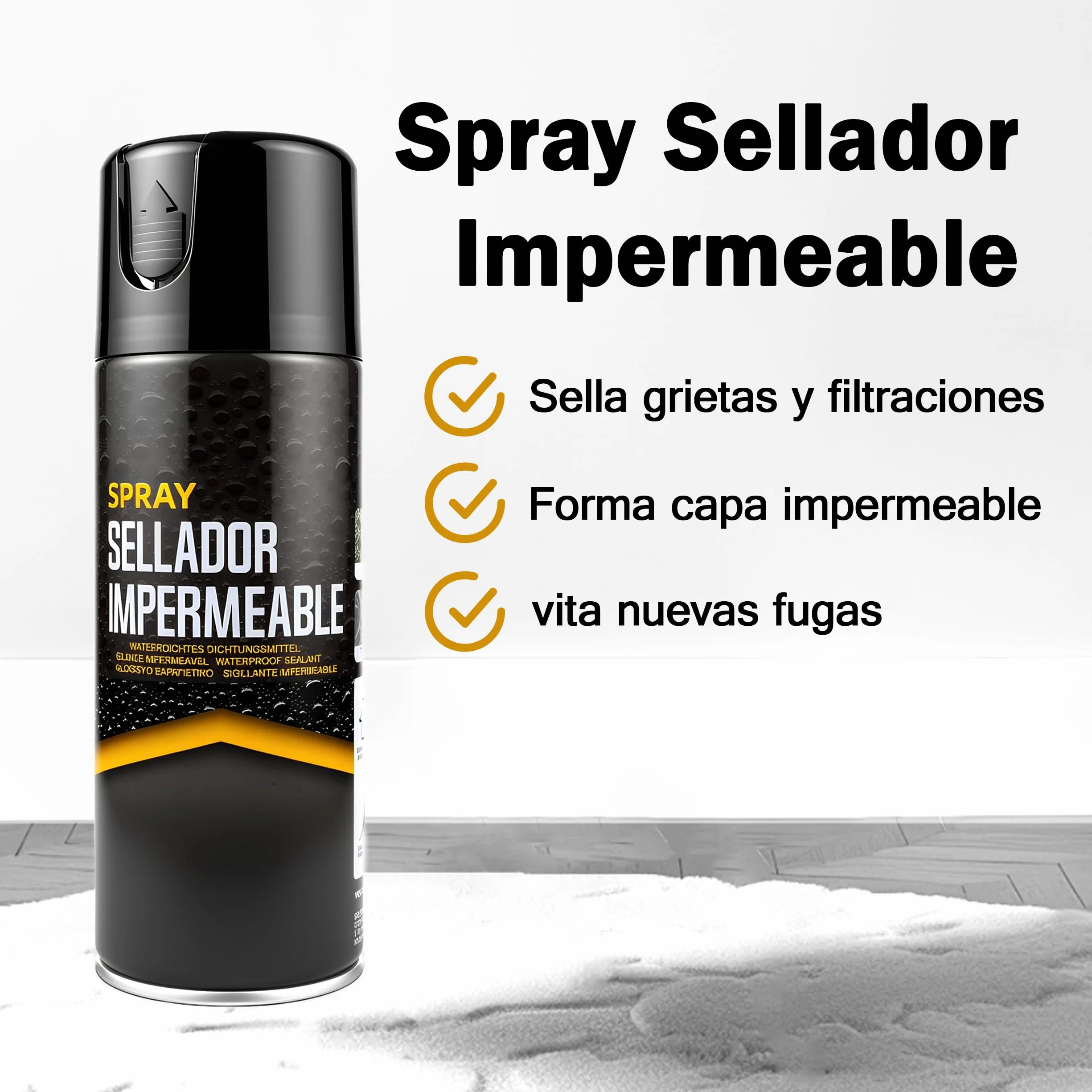 Etrexonline Spray Sellador Impermeable Blanco 400 ml, para Grietas y Fugas, Secado Rápido, Alta Adherencia, para Metal, Madera, PVC y Cemento, Uso Interior y Exterior, 4 x 400 ml