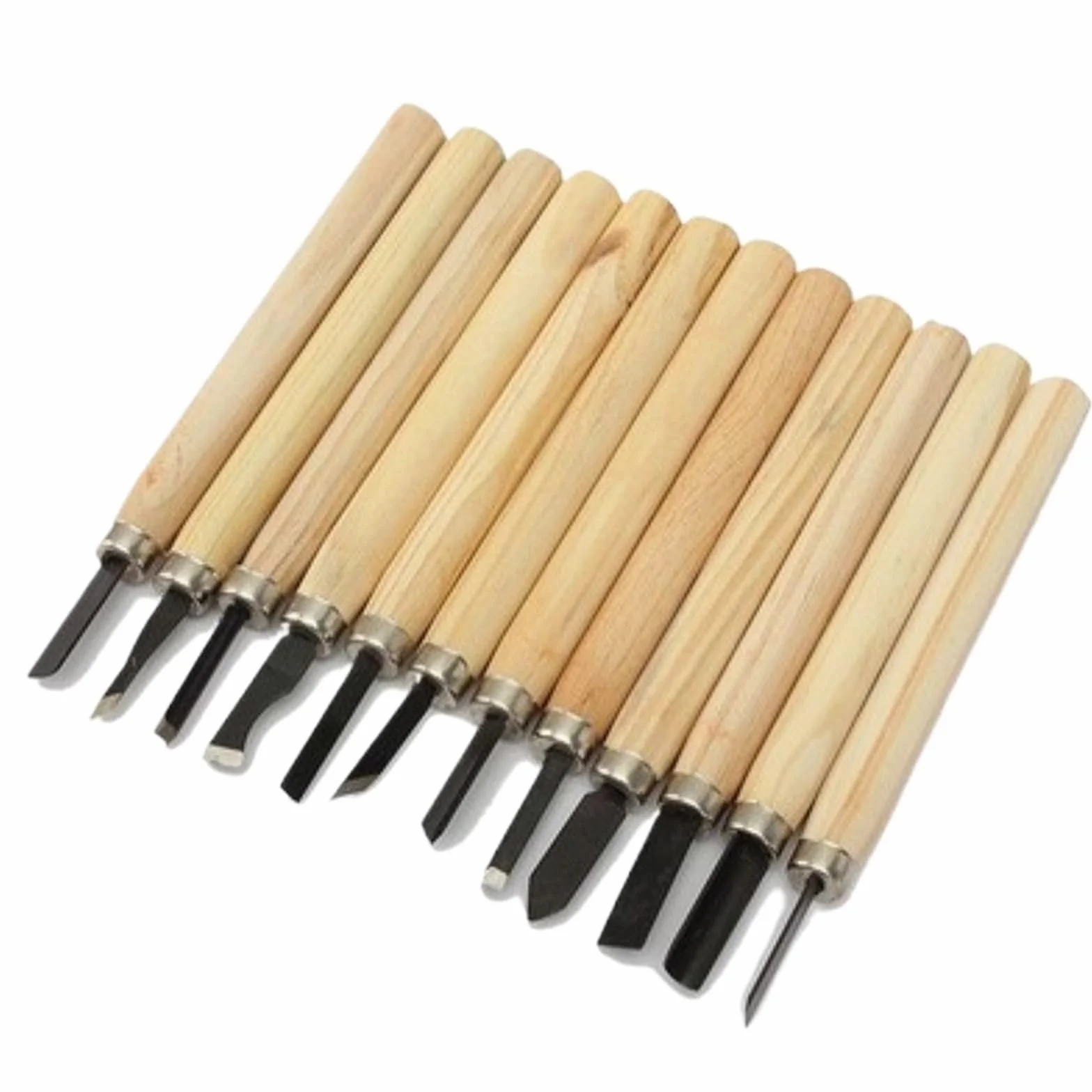 Juego de Herramientas de Mano con Cuchillo cincel for tallar Madera Profesional, 12 Uds., for Tallado básico y detallado, gubias for carpinteros Herramienta de Talla de Madera