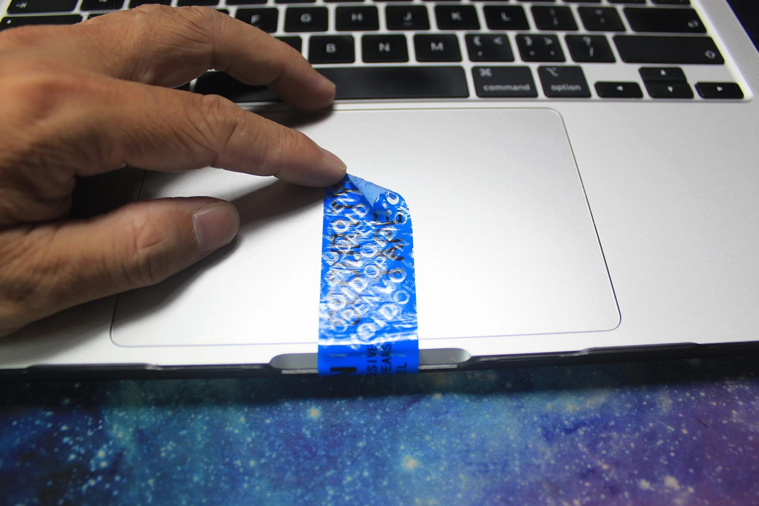 2 rollos Non-transfer de cinta adhesiva de seguridad void a prueba de manipulaciones (1 pulgadas x 55 yards x 2 mil, banda de garantía de seguridad, azul)