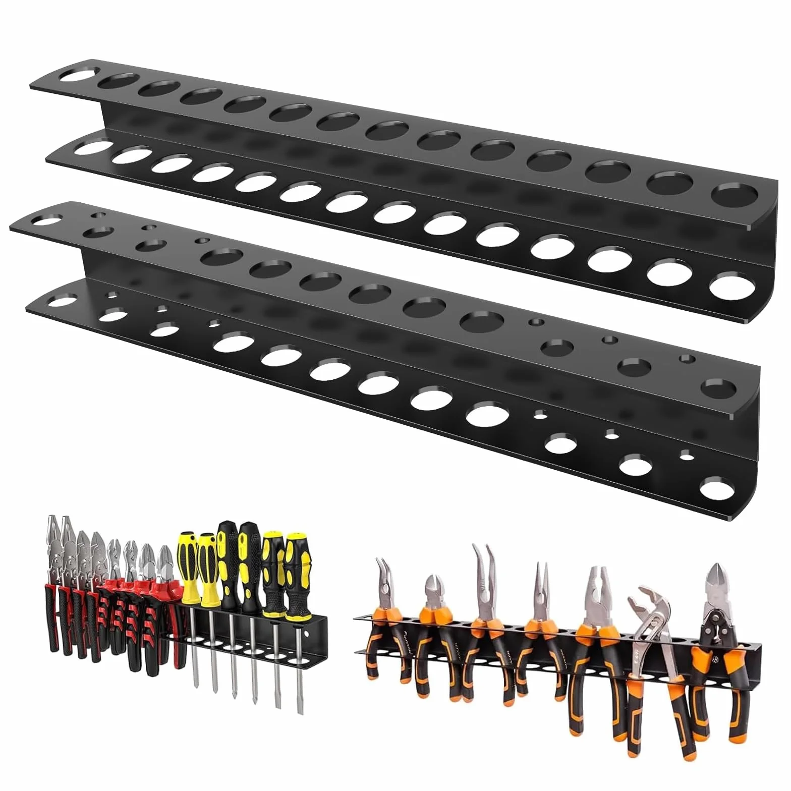 Organizador de Destornilladores, 2 piezas Estante para Destornilladores, Soporte para destornilladores para talleres, Portadestornilladores y pinzas para garaje