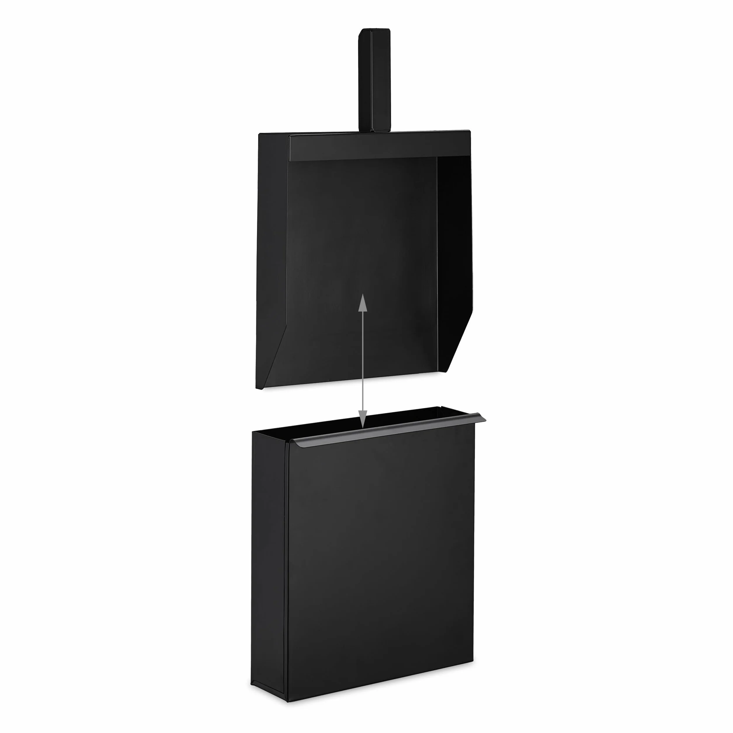 Relaxdays Caja Carbón con Recogedor, Contenedor Cenizas Chimenea, Barbacoa, Estufa, Caja y Pala Tapa para Cenizas, Negro
