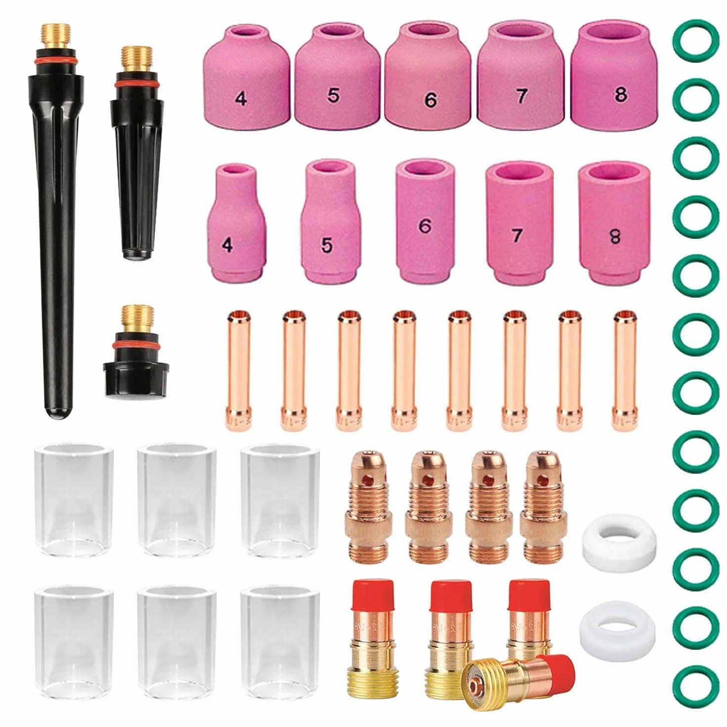 49 Accesorios para Piezas Maquina de Soldar TIG, Soldador TIG Soldadura Boquilla, Antorcha TIG, para Pistola de Soldar TIG WP-9/17/18/26