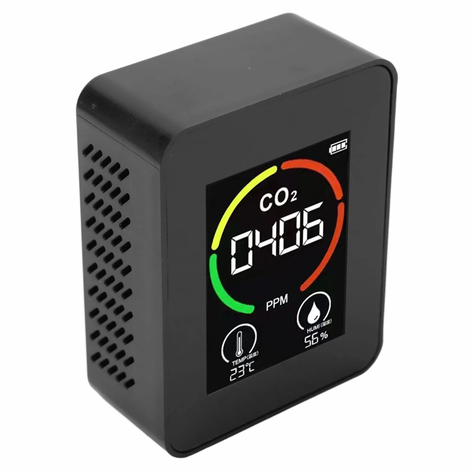 Medidor CO2 Detector TVOC Portátil - Monitor Calidad del Aire Interior con Pantalla LCD, USB, para Hogar, Oficina, Escuela, Salón