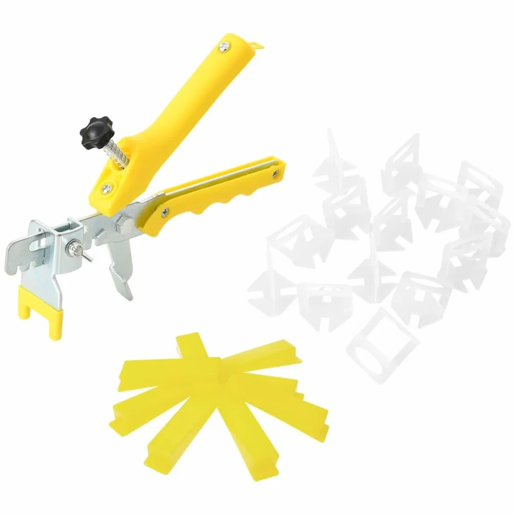 vidaXL Sistema para Nivelación de Azulejos 250 Cuñas 500 Calzos, Niveladores de Baldosas, Herramientas de Bricolaje, Asistentes de Nivelación, 1 mm