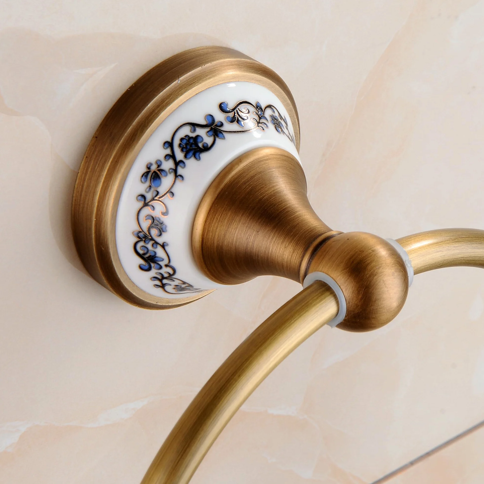 Anillo de Toalla, Percha de latón Antigua, Accesorios de Cocina de baño, Soporte de Toallas, diseño cerámico