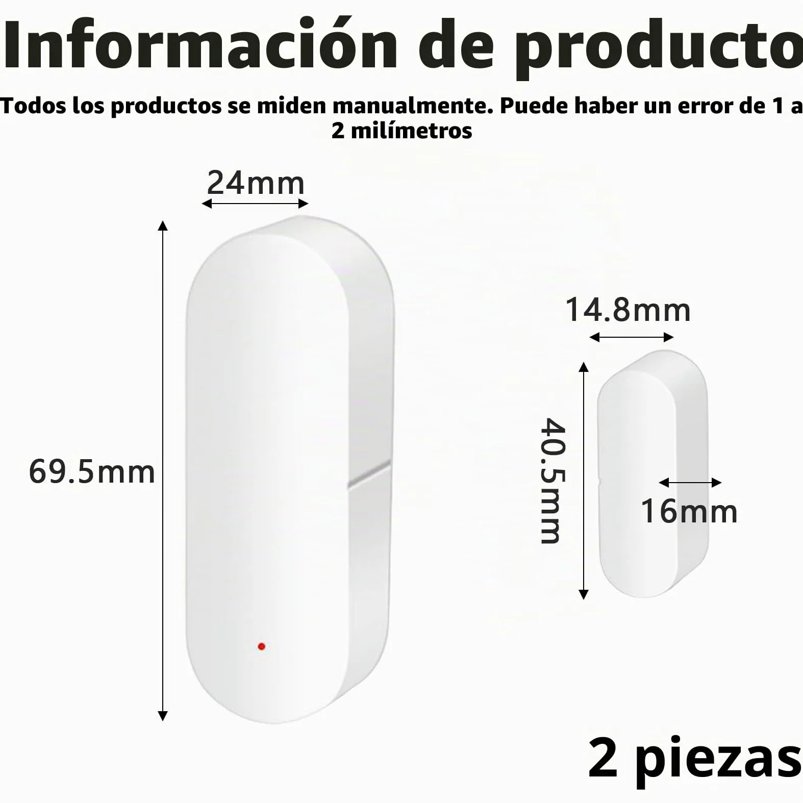Sensor de Puerta WiFi, Juego de 2 Sensores de Ventana Inalámbricos, Alarma, Sensor de Puerta Smart Tuya