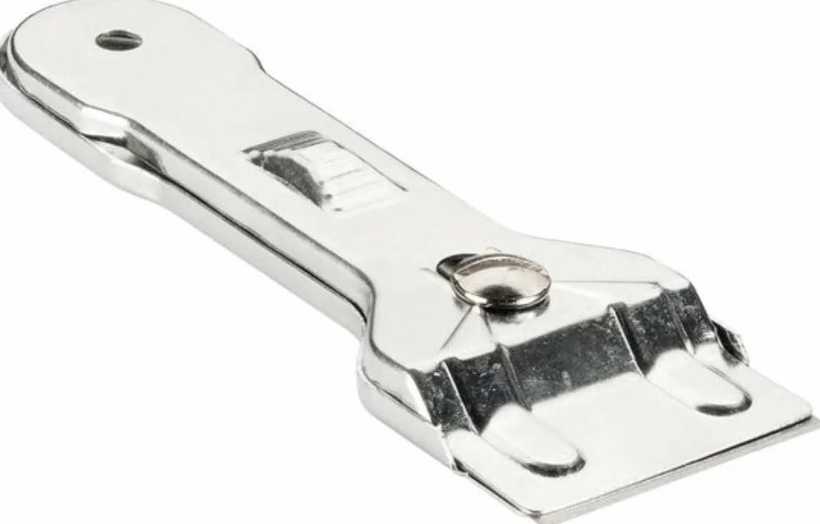 Minismus Rascador de campo, raspador de limpieza para placas de cocina con 5 cuchillas de repuesto, rasqueta de vitrocerámica, rascador de cristal, rascador de cocina