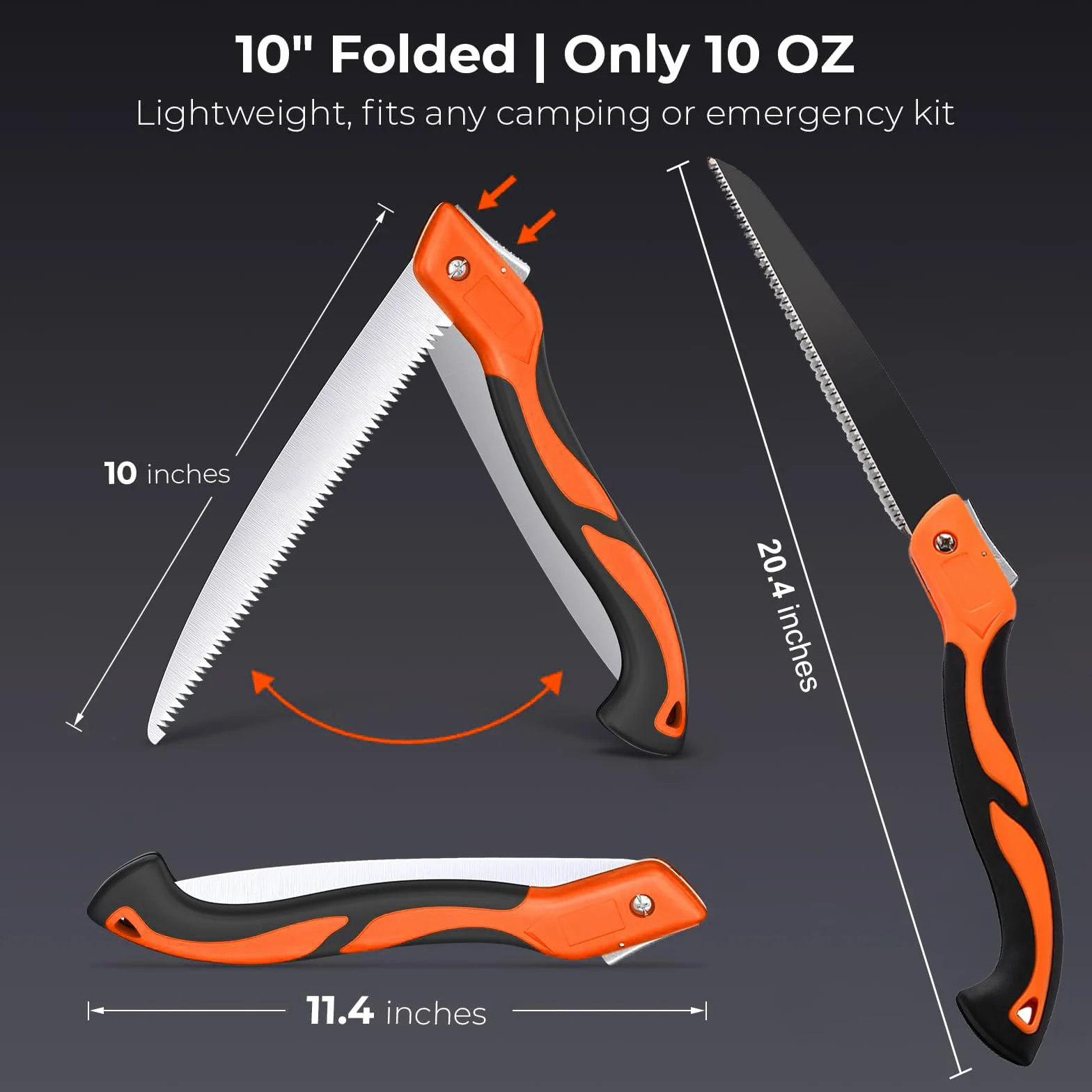 Sierra Plegable, Sierra de Podar en SK5 Acero Carbono, Diseño de Dientes Afilados, Serrucho de Jardín Antideslizante, Serrucho de Mano para Arboles Madera Camping Jardinería Holzbearbeitung