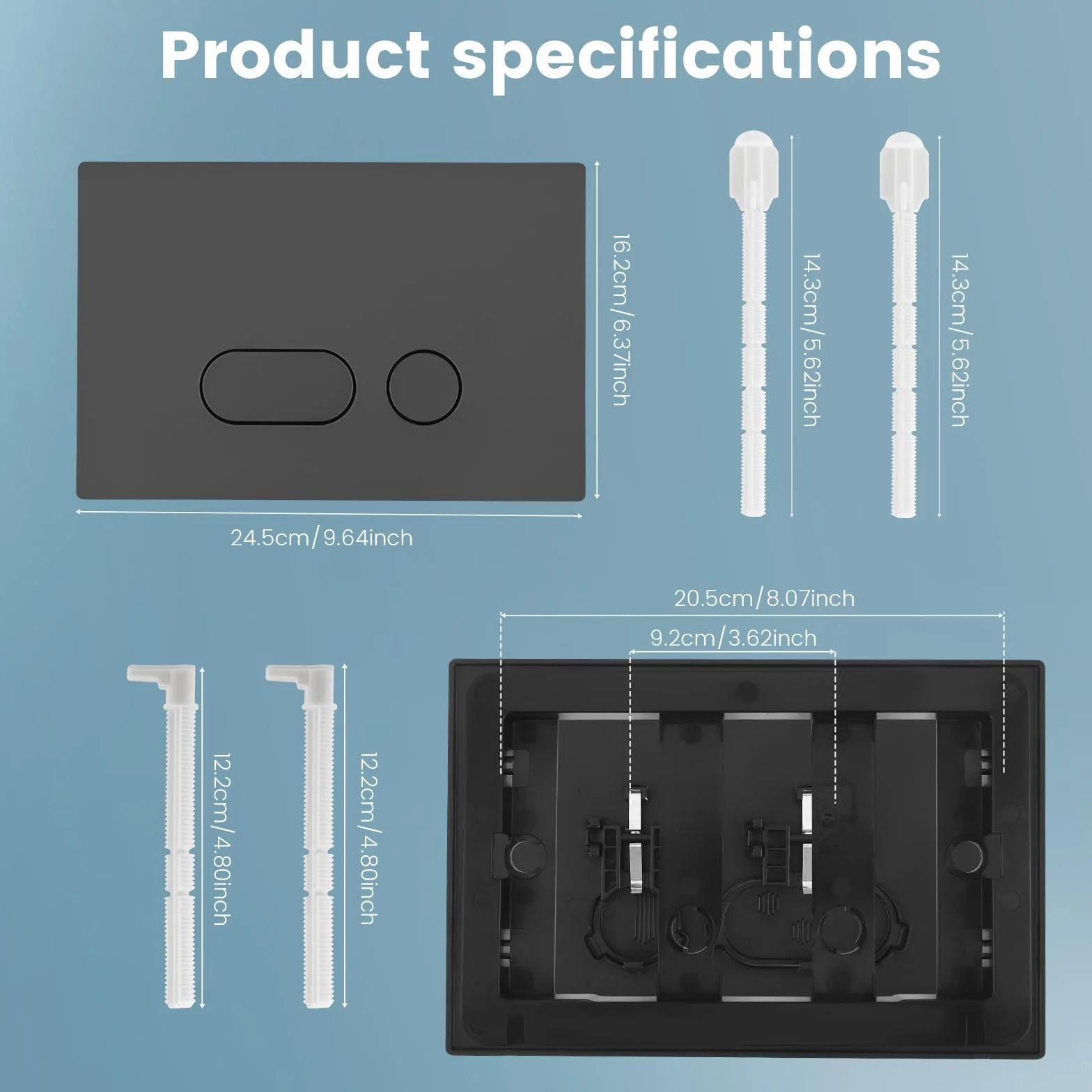 Geberit placa de pulsador doble enjuague compatible Sigma 01 20 30 50 Up320 negro