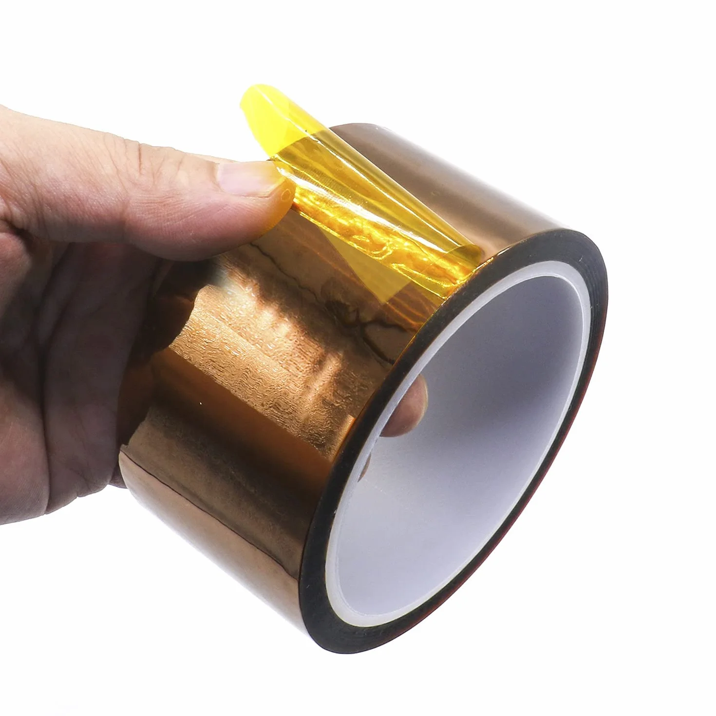 BOMEI PACK 2PCS de 50mmx33m Cinta de Alta Temperatura Polyimide, Cinta Aislante para Soldar, Recubrimiento en Polvo, Sublimación, Placa de Circuito Aislantes