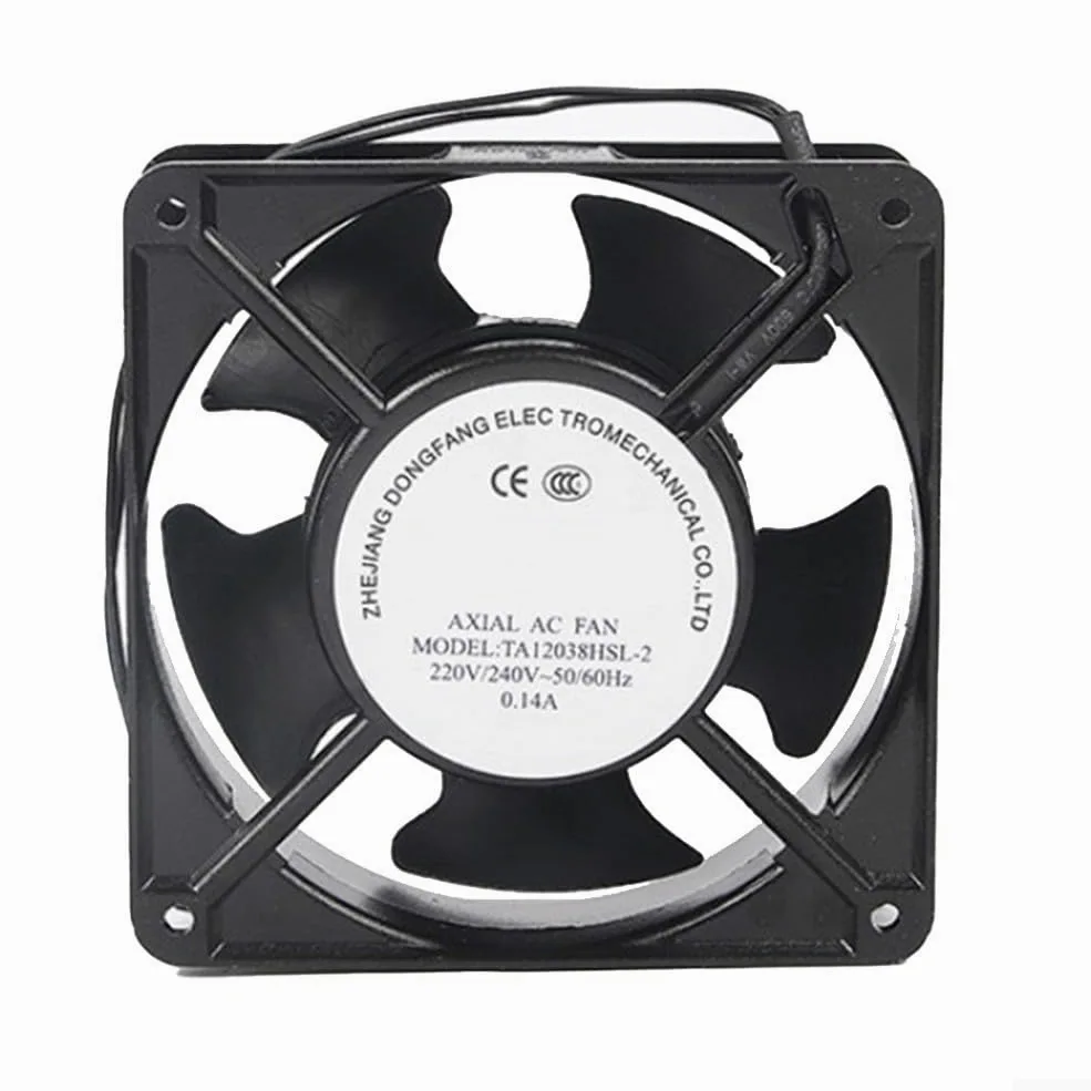 Eawfgtuw Ventilador axial de alta temperatura para inserto de casete de chimenea, ventilador térmico silencioso de hoja de metal de 120 x 120 x 38 mm, flujo de aire eficiente, estufa de leña, caldera