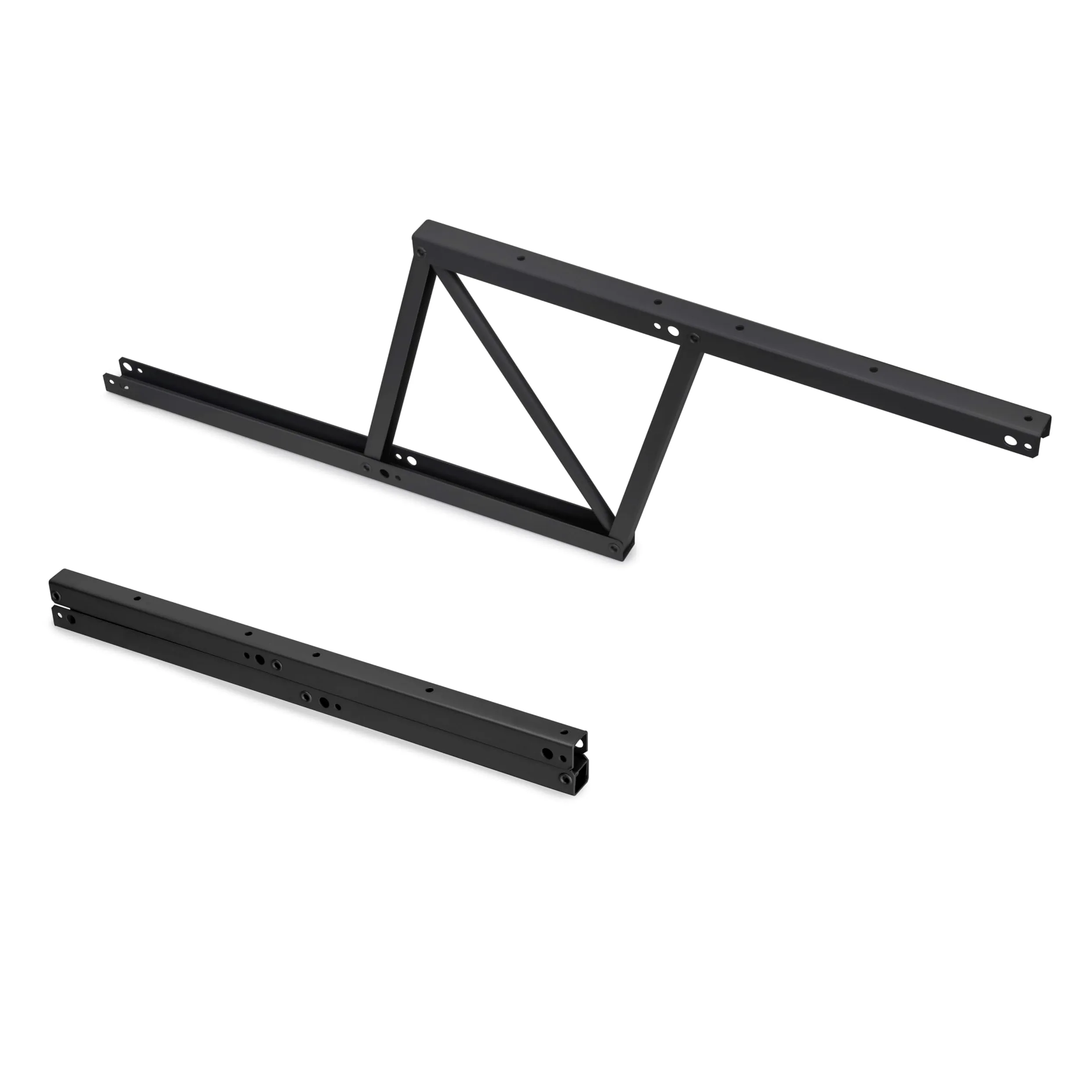 Emuca - Juego de 2 mecanismos elevables para mesas de centro, Bisagra de Mesa elevadora, permite elevar la mesa 192mm, Acero, Pintado negro
