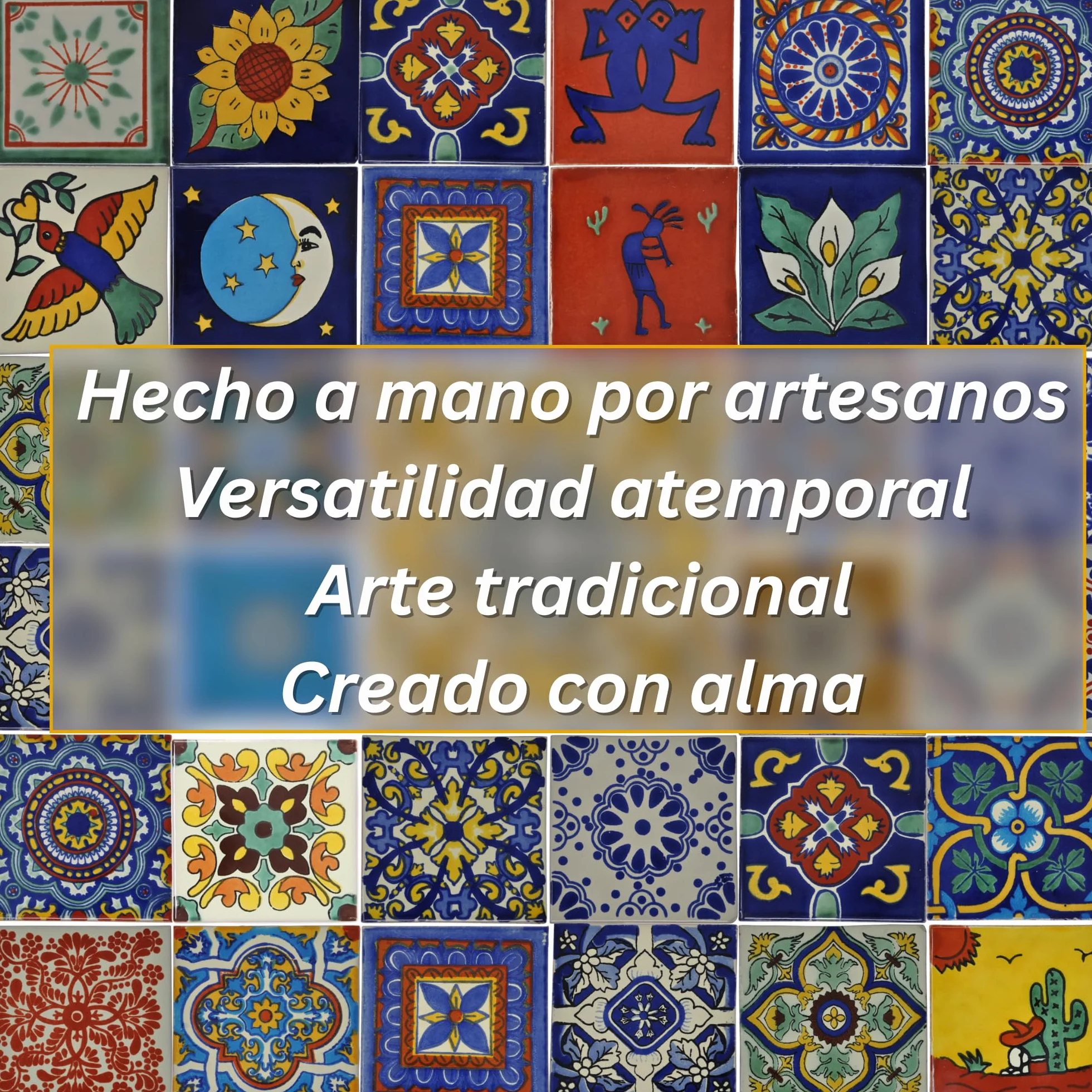 Tumia LAC Azulejos Mexicanos Artesanales de Talavera de 10.5cm