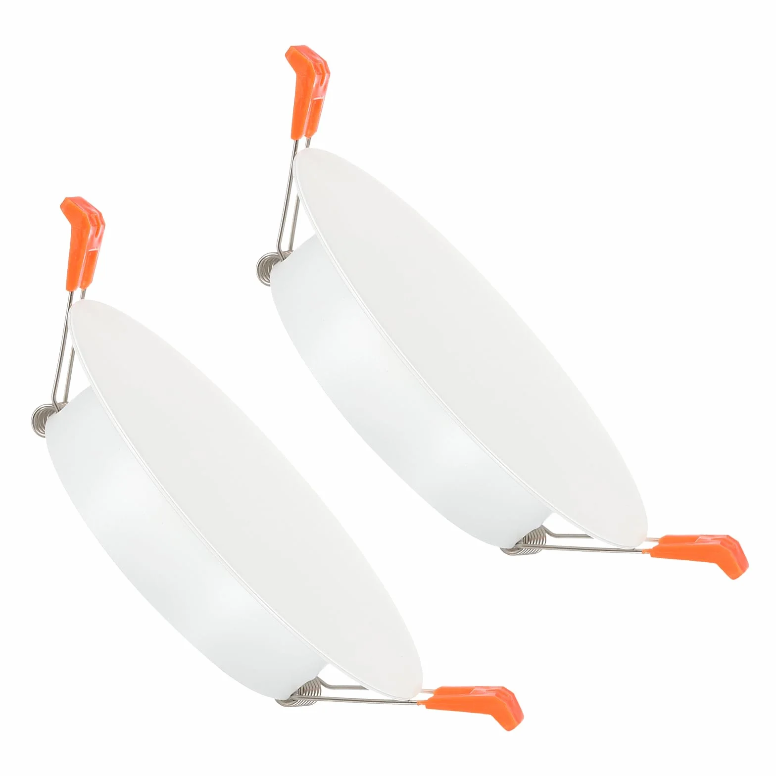 PATIKIL Placa de Cubierta de Techo Metálica de 3.3", 2 Piezas Moldura de Luz Empotrada Montaje en Pared para Agujero de Foco con Adecuado para Aberturas Redondas de 3.5-4.1", Blanco Mate