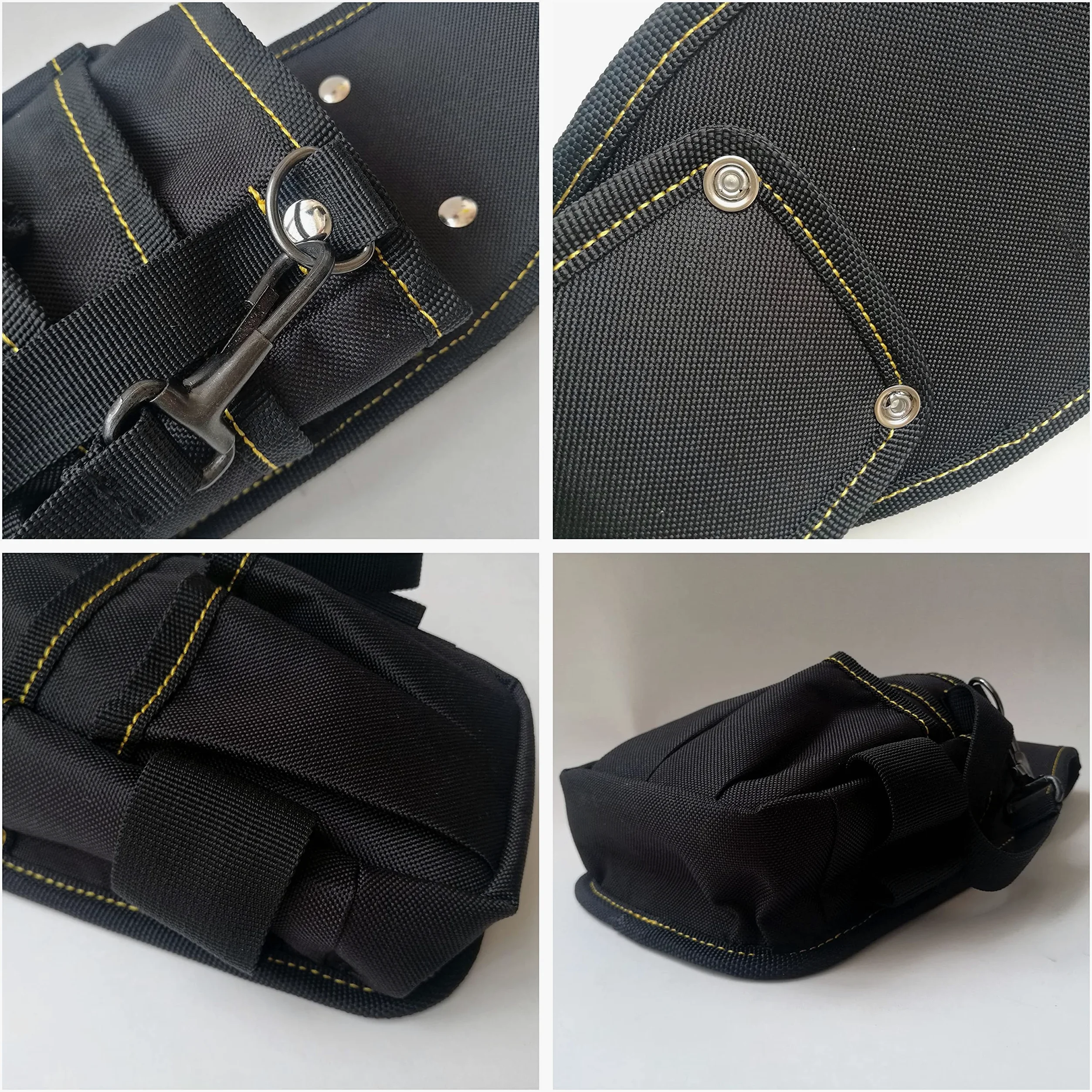 bolsa herramientas negro profesional con cinturón cómodo ensanchamiento ajustable,Refuerzo remaches,Fuerte y resistente al desgaste,Material nailon grueso doble capa,hogar o profesional