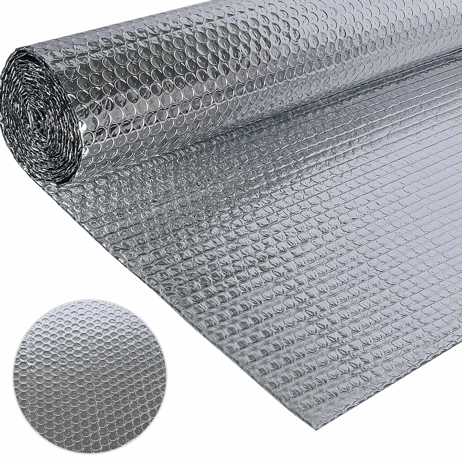 Aislamiento de aluminio de doble cara 60 cm X 3 m, lámina aislante de 3 mm de espesor, lámina reflectante, lámina de aluminio de burbujas para aislamiento de radiadores para vehículos, techos